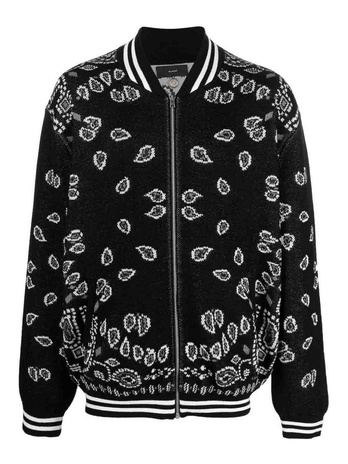 Shop Alanui Bandana Piquet Cotton Bomber Jacket In Negro