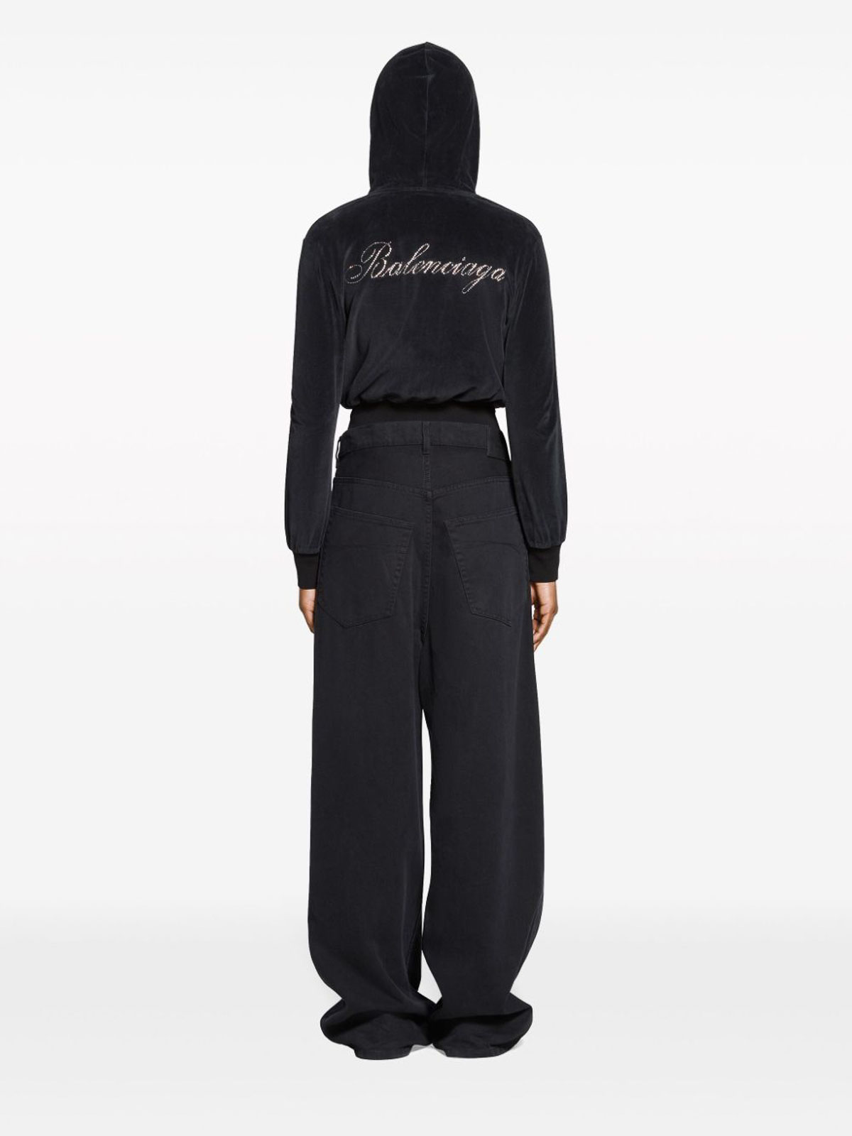 Shop Balenciaga Baggy Denim Jeans In Black