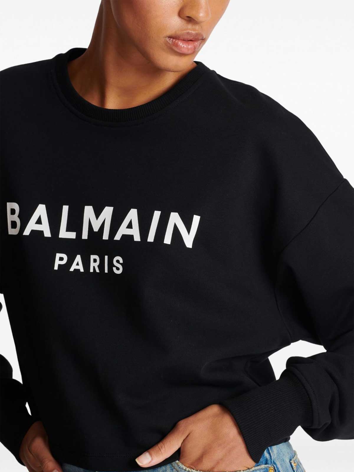 Sweatshirts & Sweaters Balmain - Logo organic cotton cropped 