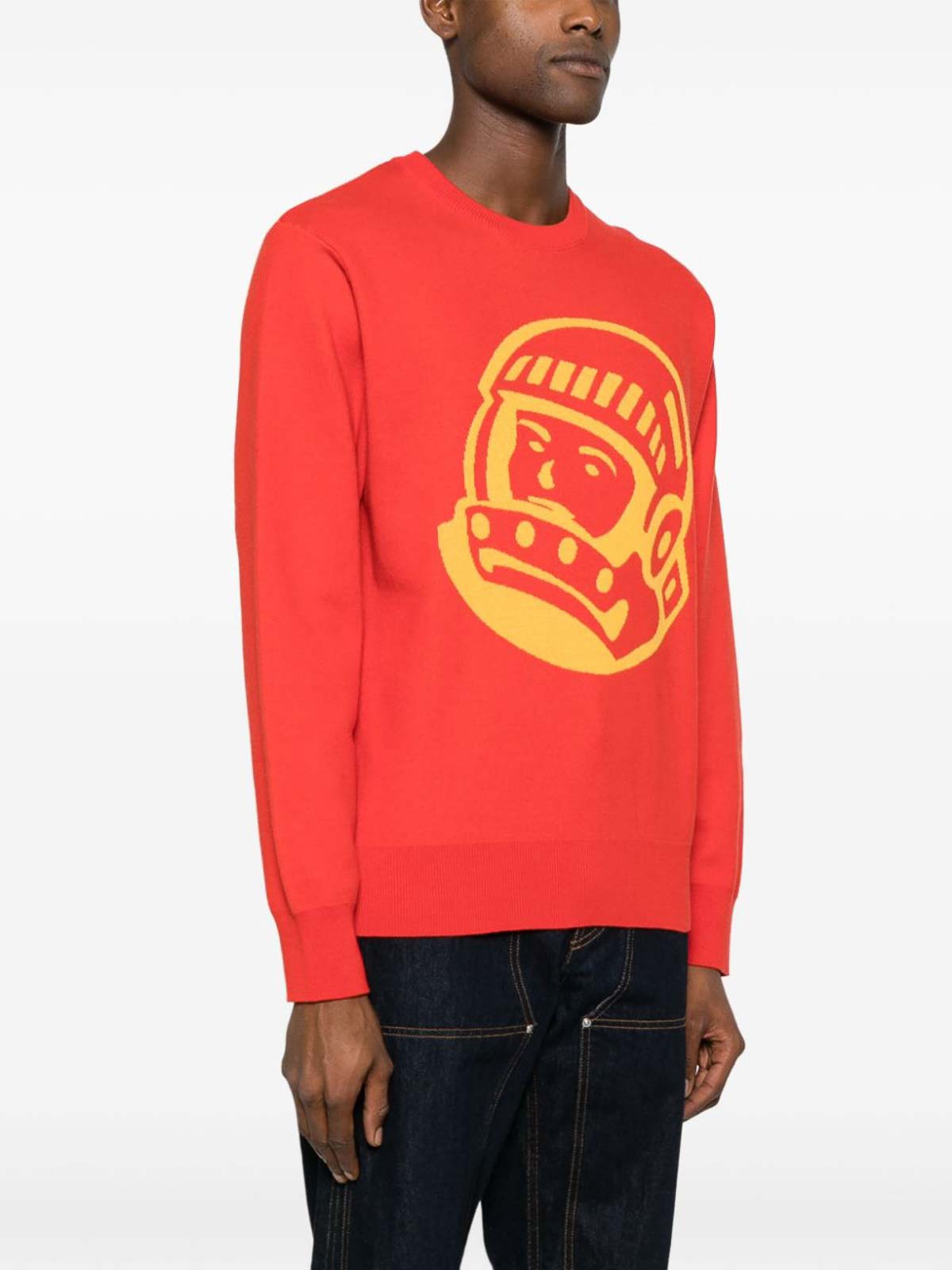 Shop Billionaire Embroidered Cotton Crewneck Sweater In Rojo