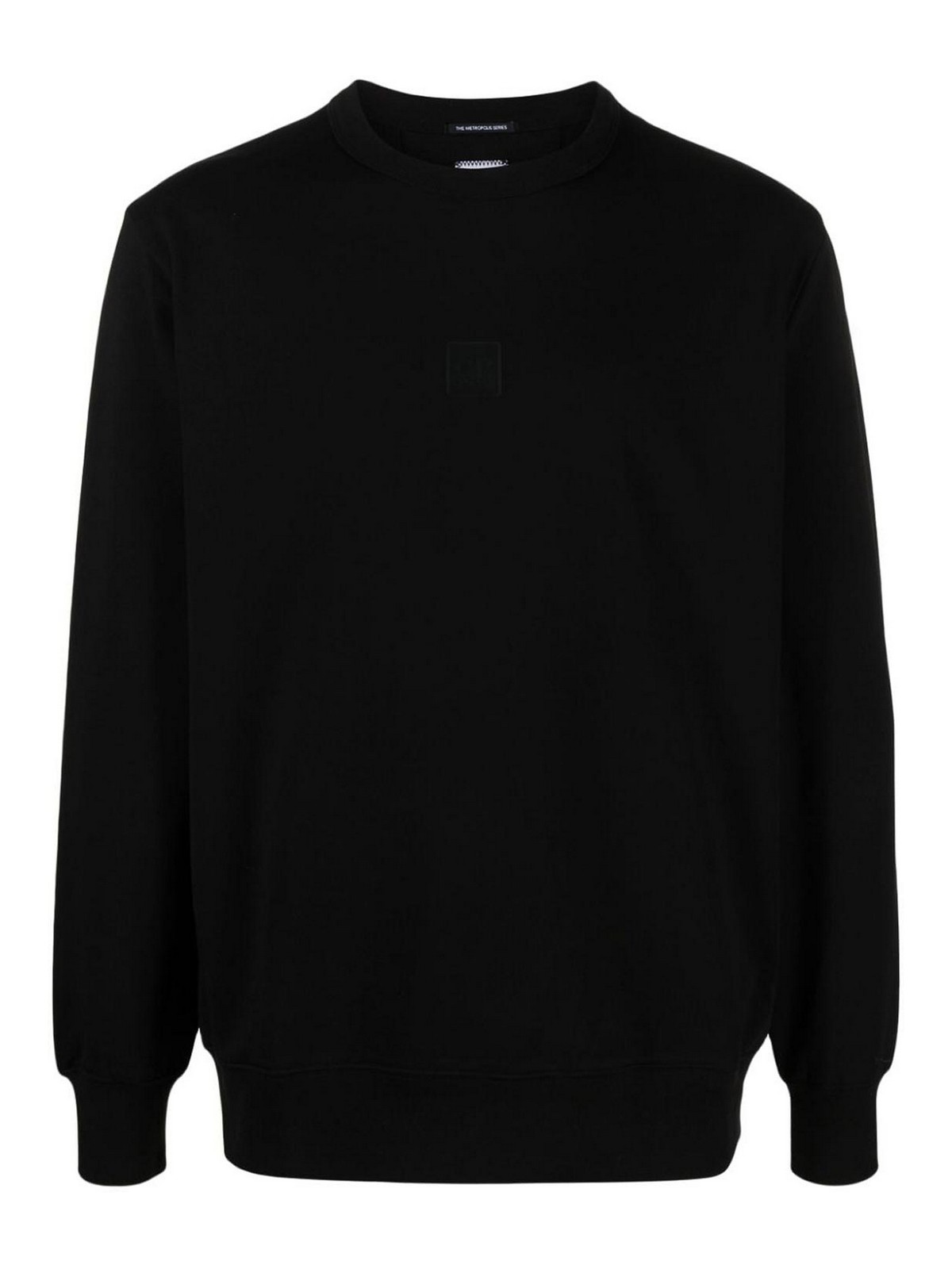 Shop C.p. Company Logo Cotton Sweatshirt In Black