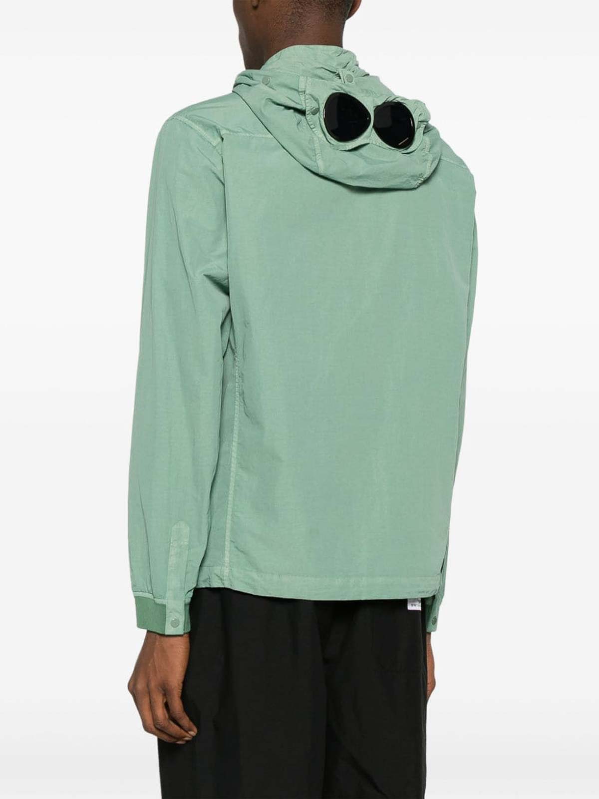 Shop C.p. Company Goggle Nylon Overshirt In Green