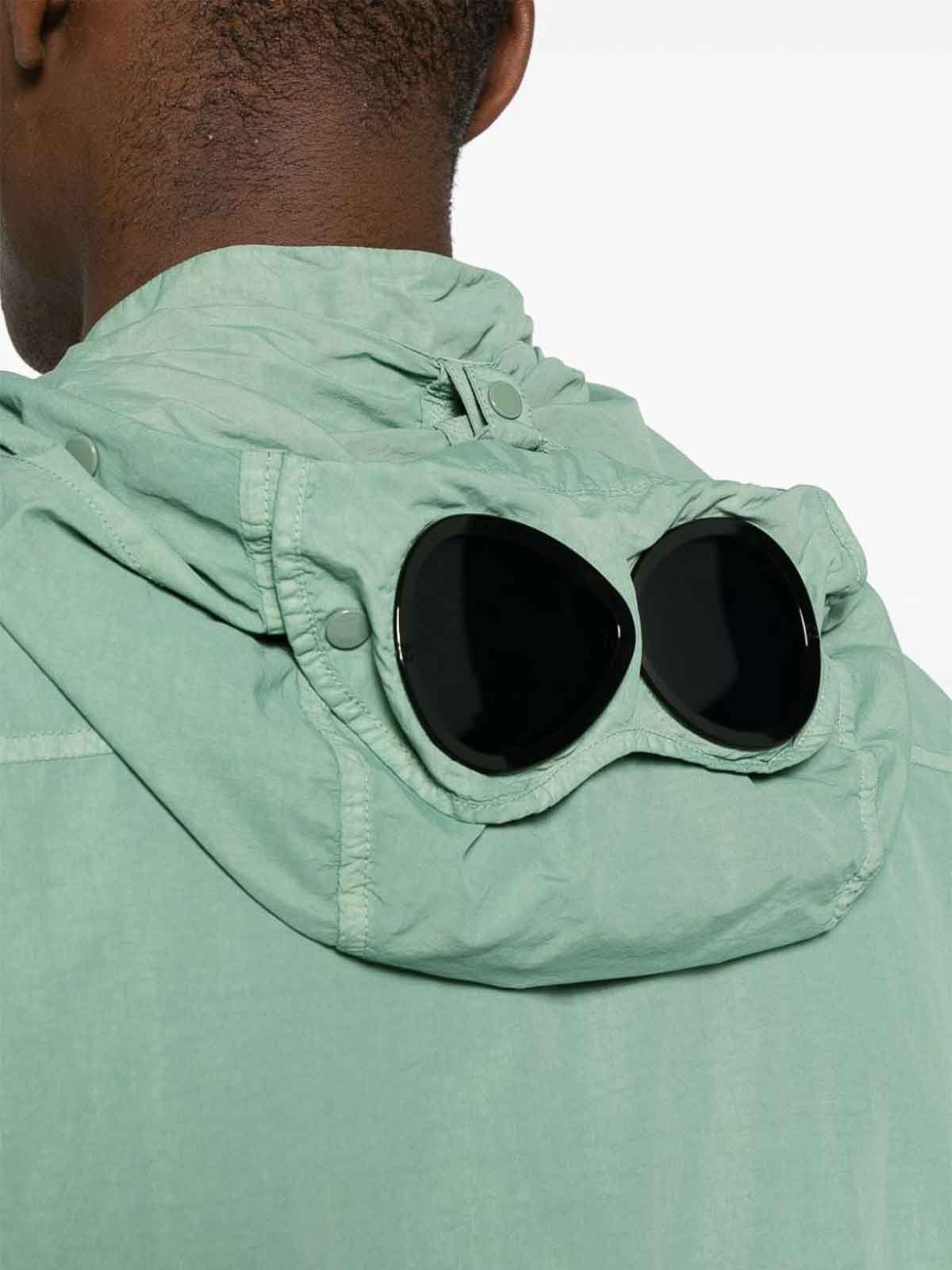 Shop C.p. Company Goggle Nylon Overshirt In Green