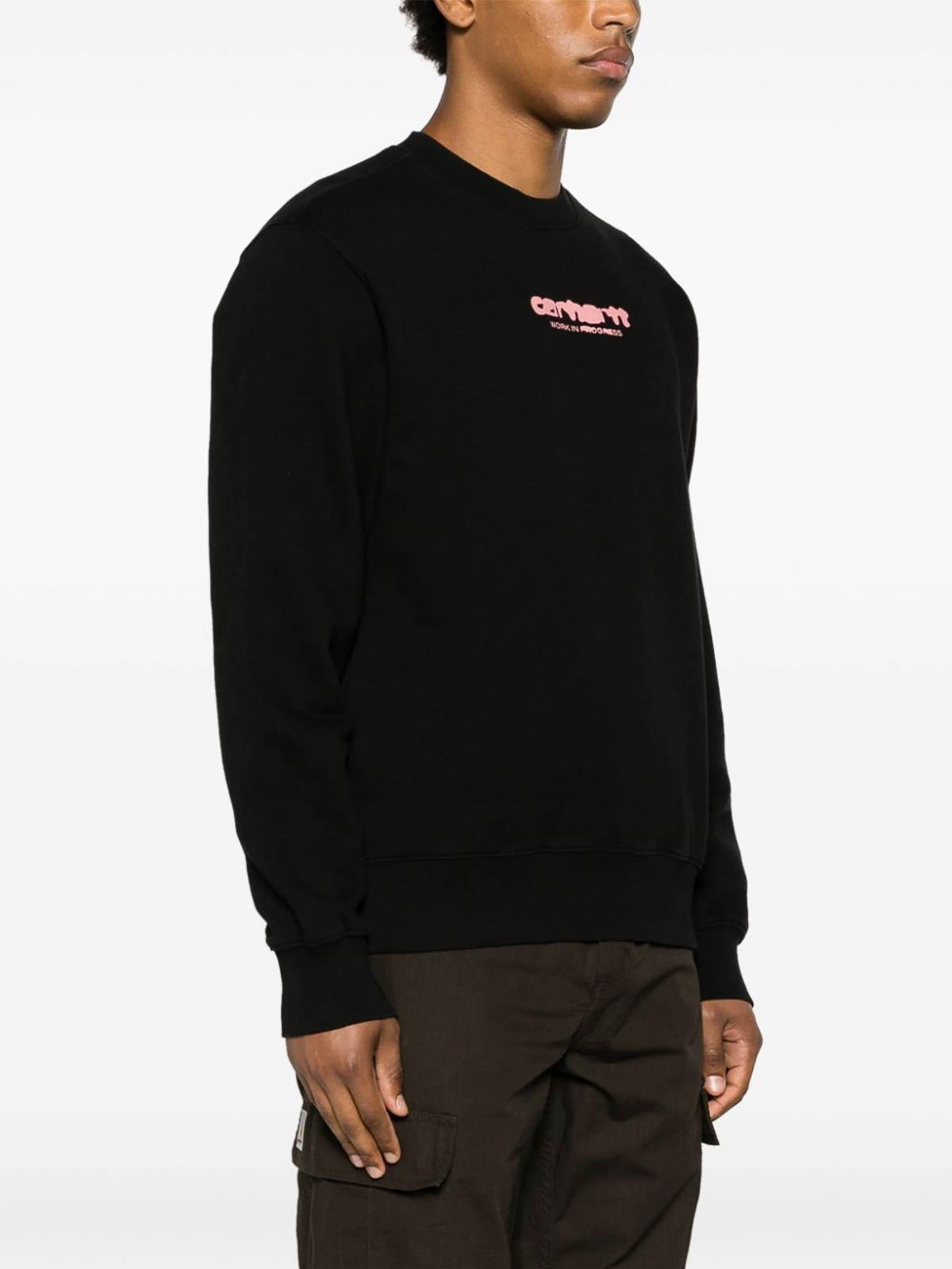 Shop Carhartt Ink Bleed Cotton Sweatshirt In Black