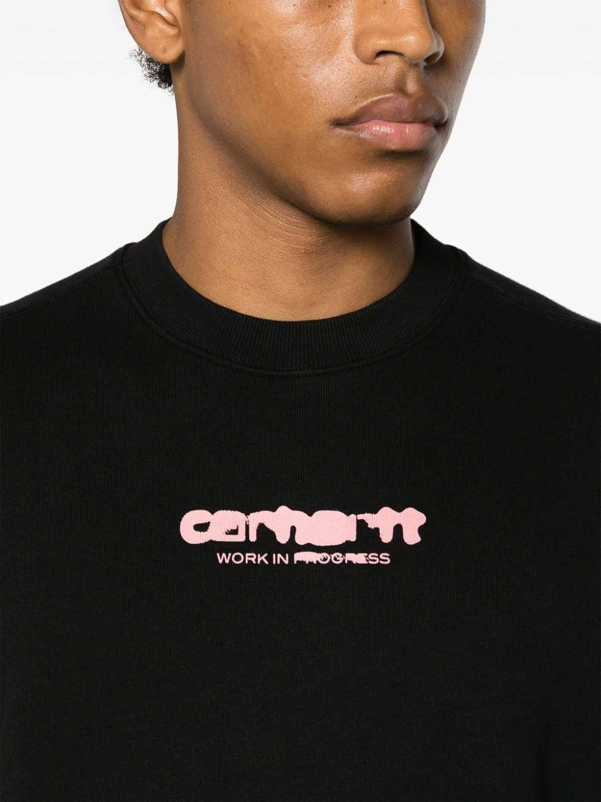 Shop Carhartt Ink Bleed Cotton Sweatshirt In Black
