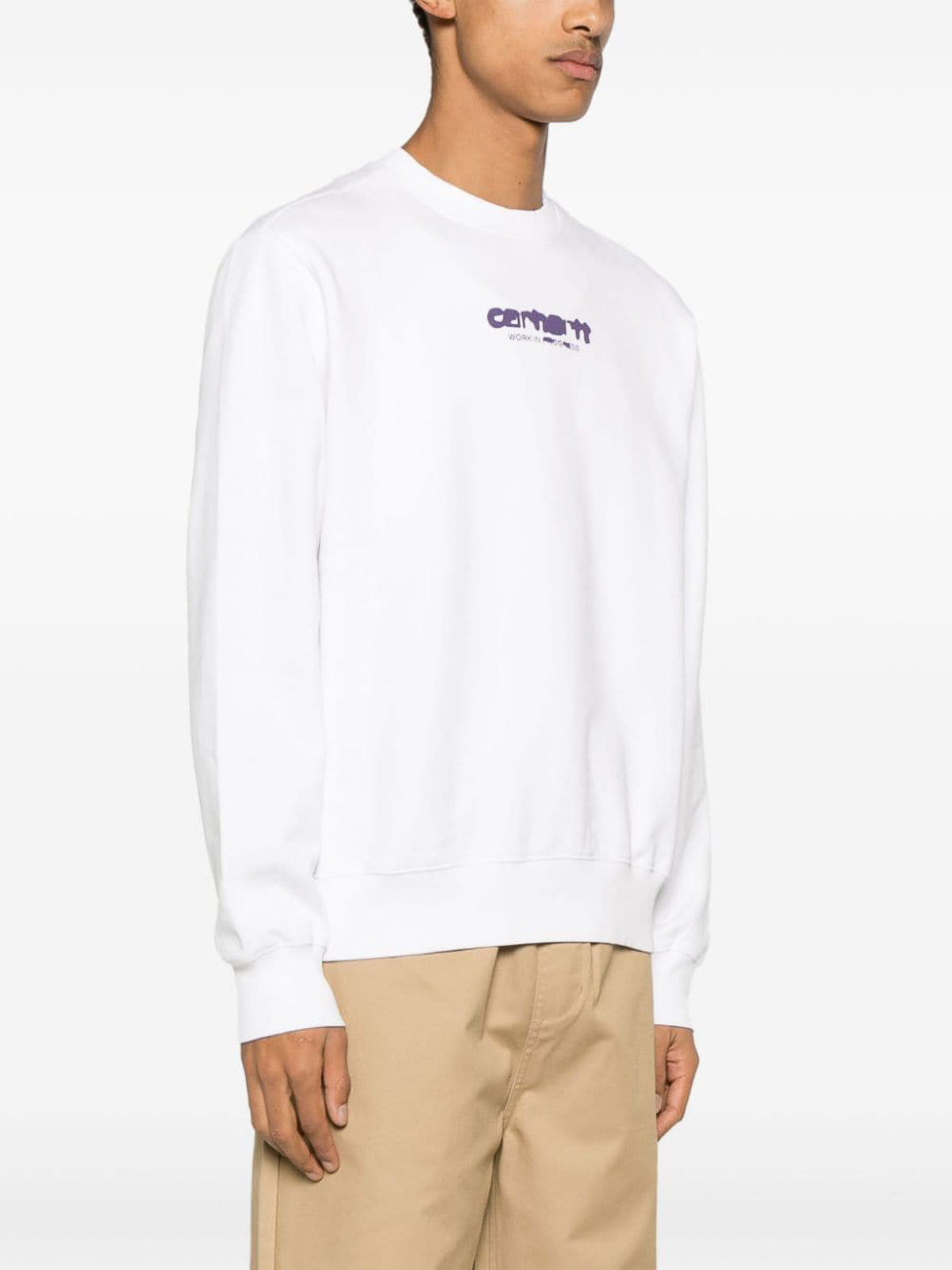Shop Carhartt Ink Bleed Cotton Sweatshirt In White