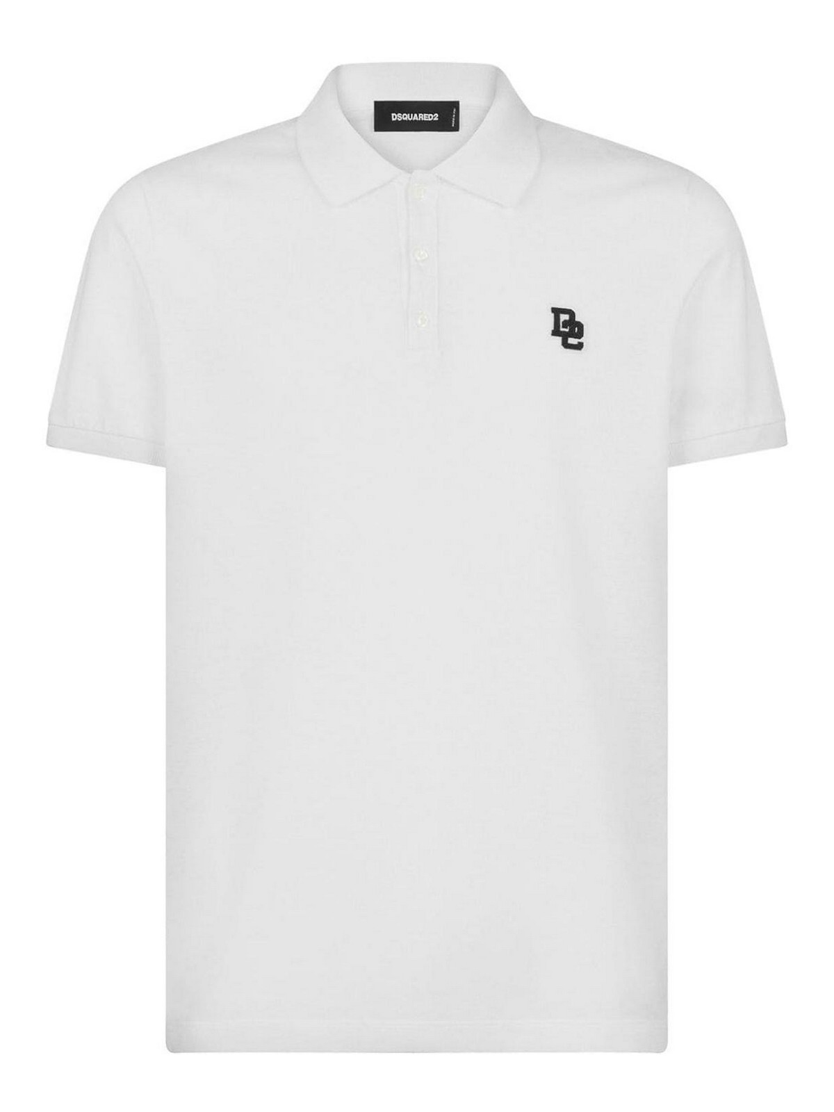 Shop Dsquared2 Logo Cotton Polo Shirt In Blanco