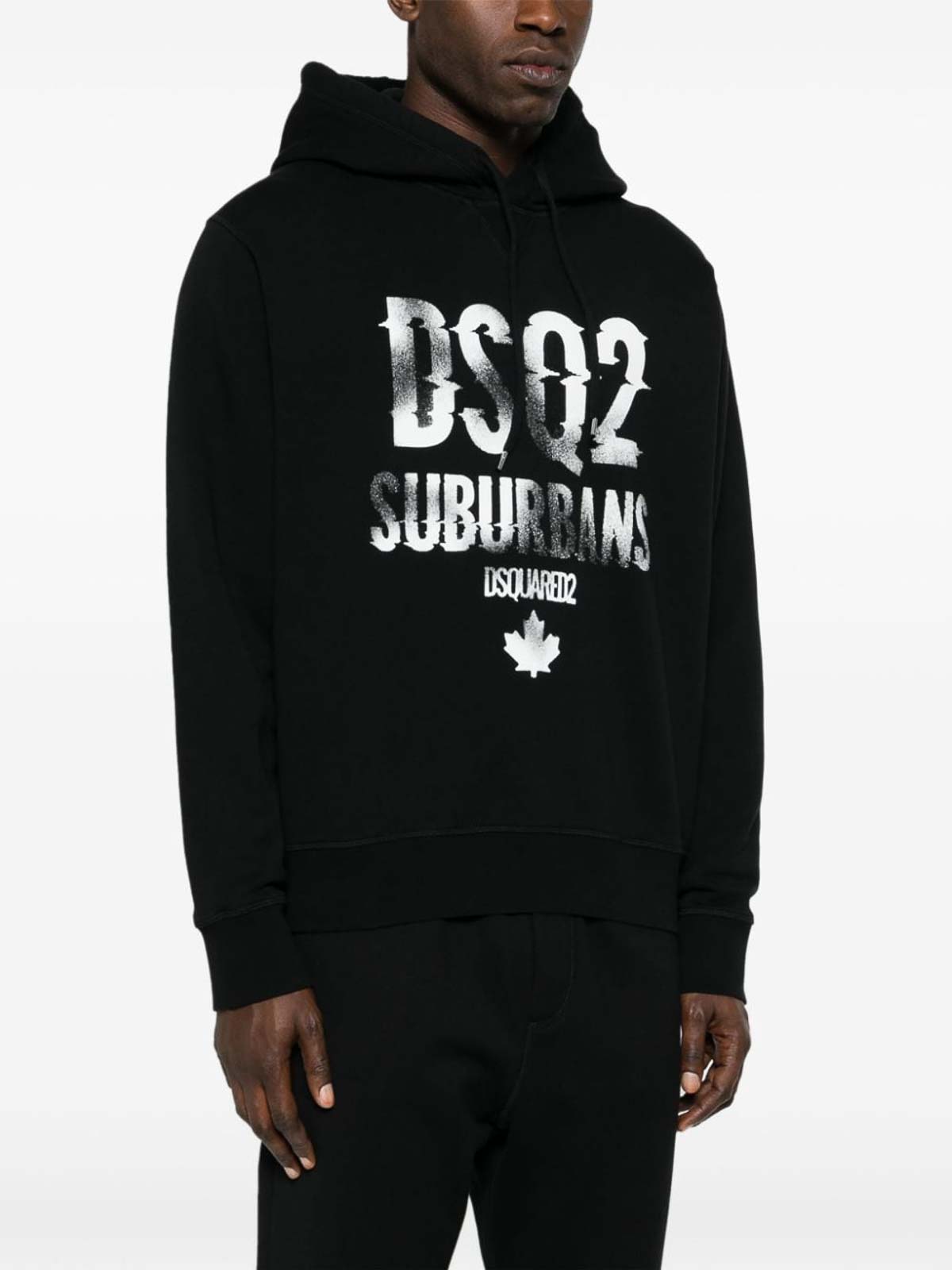 Shop Dsquared2 Logo Cotton Hoodie In Negro