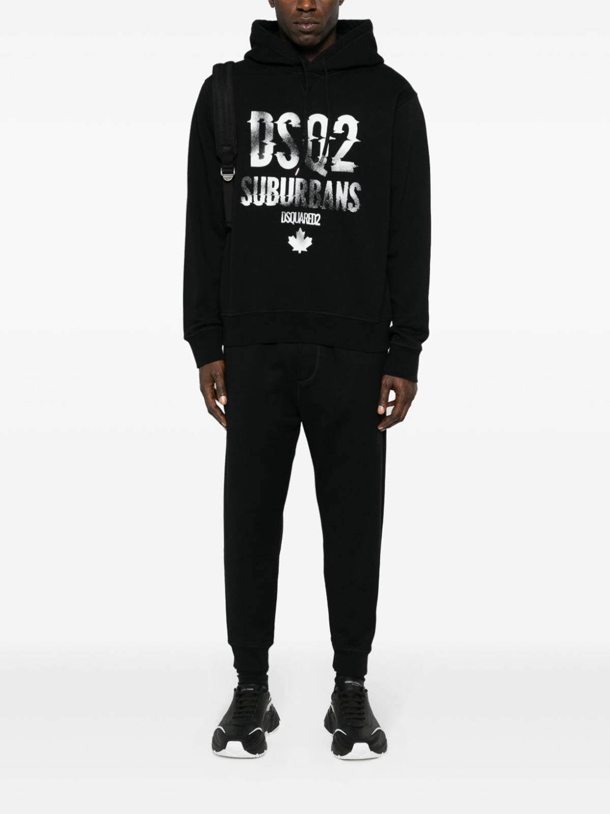 Shop Dsquared2 Logo Cotton Hoodie In Negro