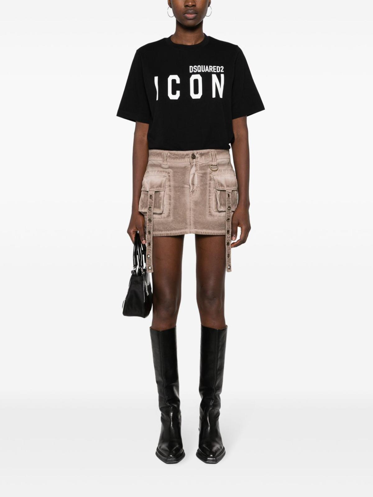 Shop Dsquared2 Icon Forever Cotton T-shirt In Black