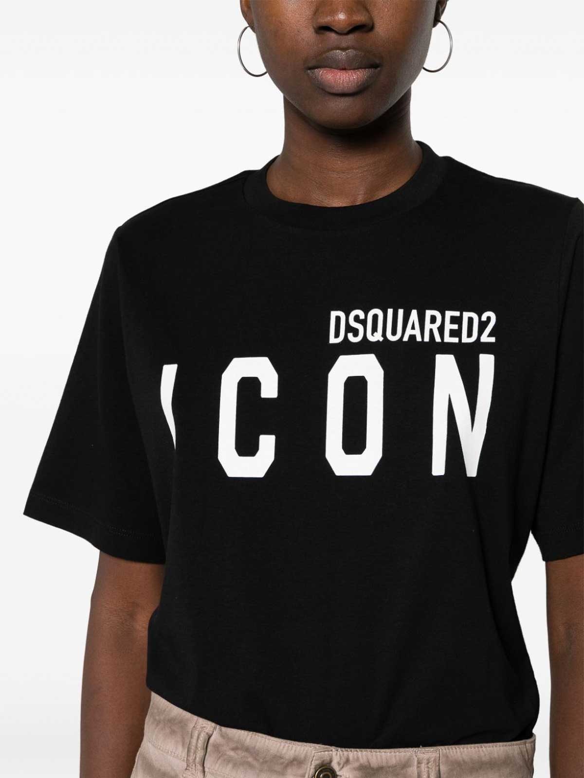 Shop Dsquared2 Icon Forever Cotton T-shirt In Black