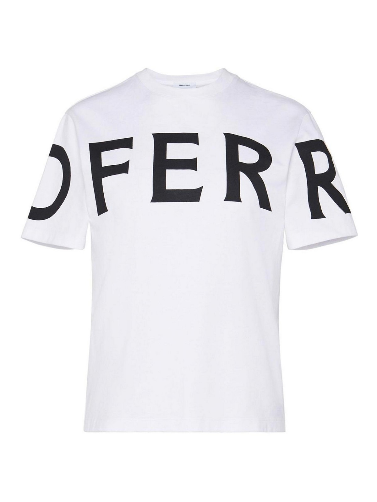Shop Ferragamo Logo Cotton T-shirt In White