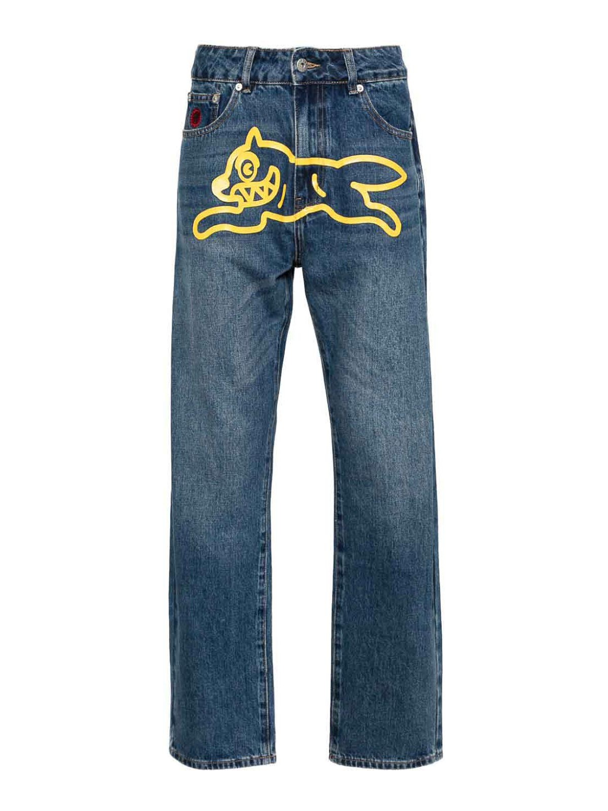 Icecream Running dog denim pants - Blue - Men|IC23440DARKBLUEWASH