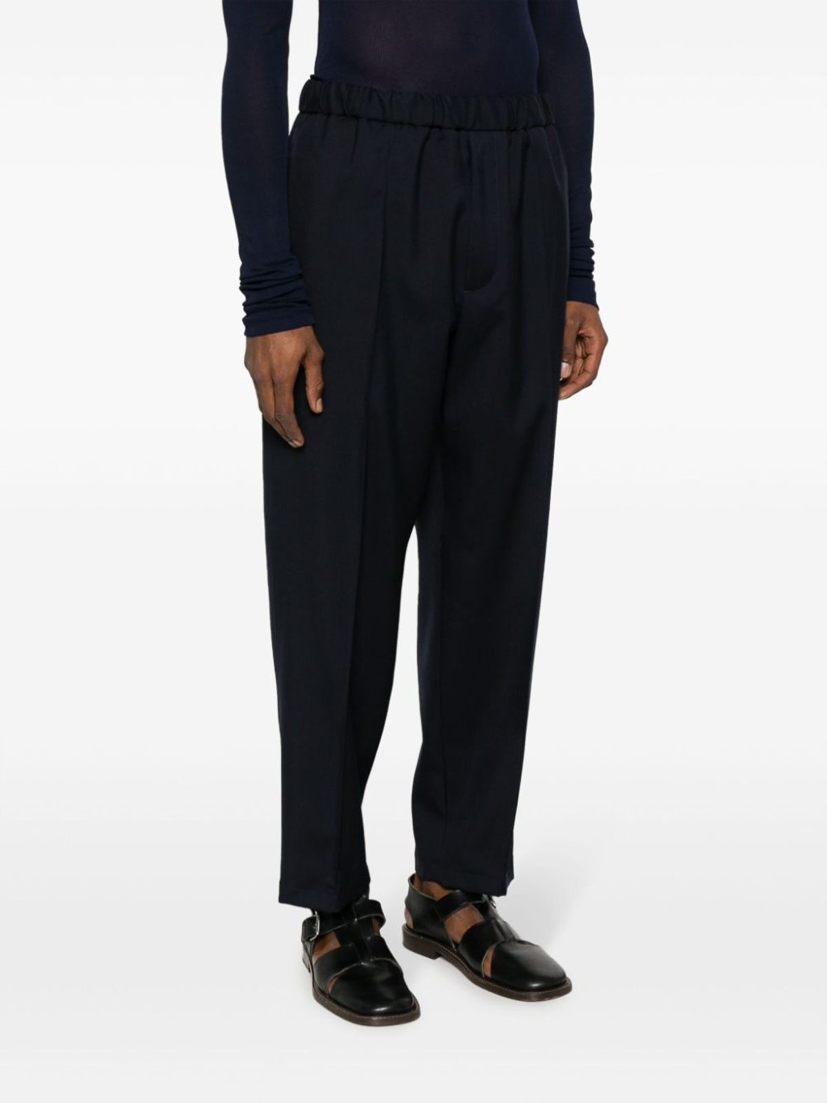 Shop Jil Sander Wool Trousers In Blue