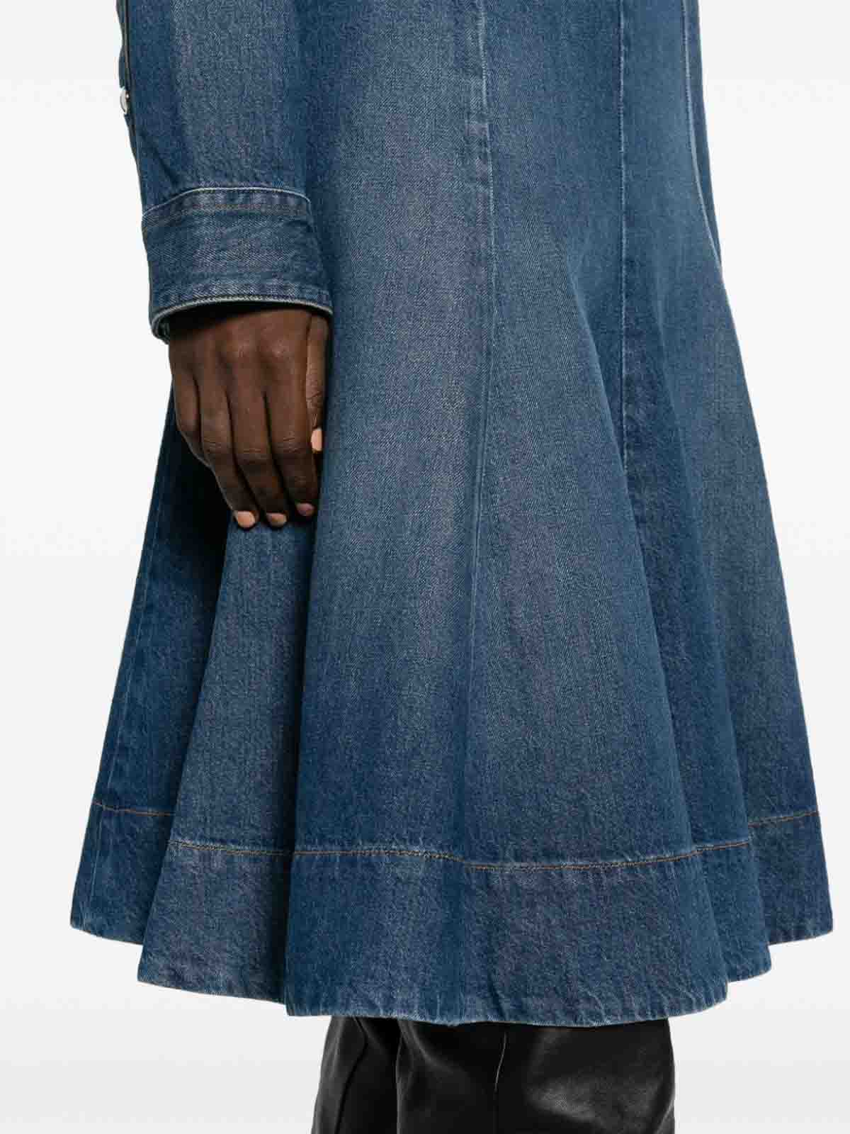 Shop Khaite Lennox Denim Midi Skirt In Azul
