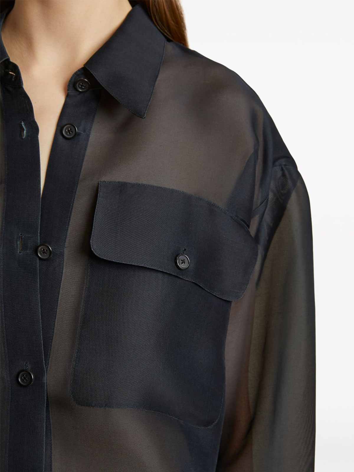 Shop Khaite Massa Silk Shirt In Black