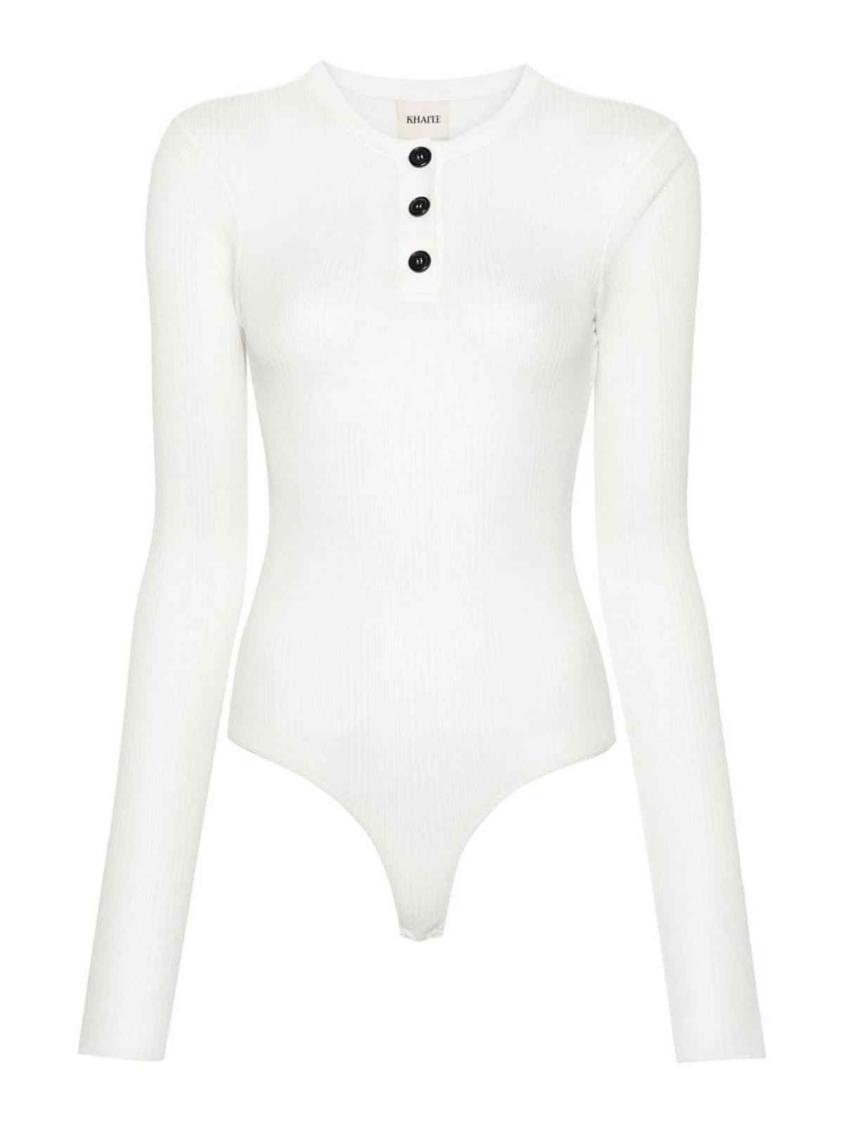 Shop Khaite Janelle Cotton Bodysuit In White