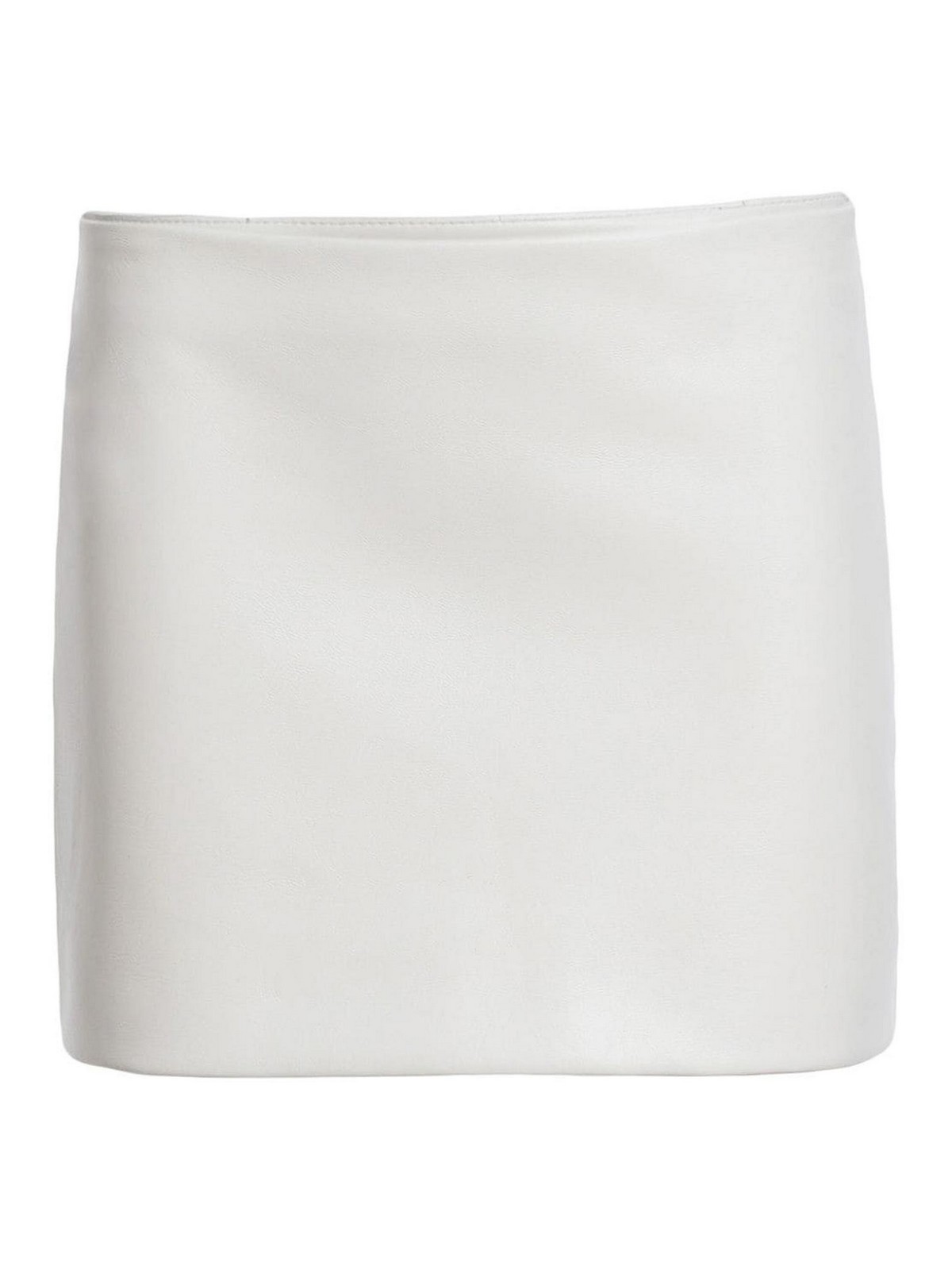 Khaite Leather Mini Skirt In Blanco