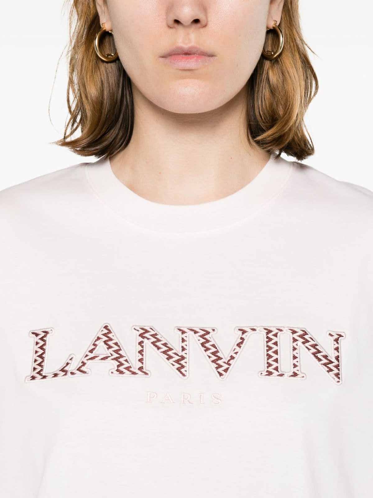 Shop Lanvin Logo Cotton T-shirt In Light Pink