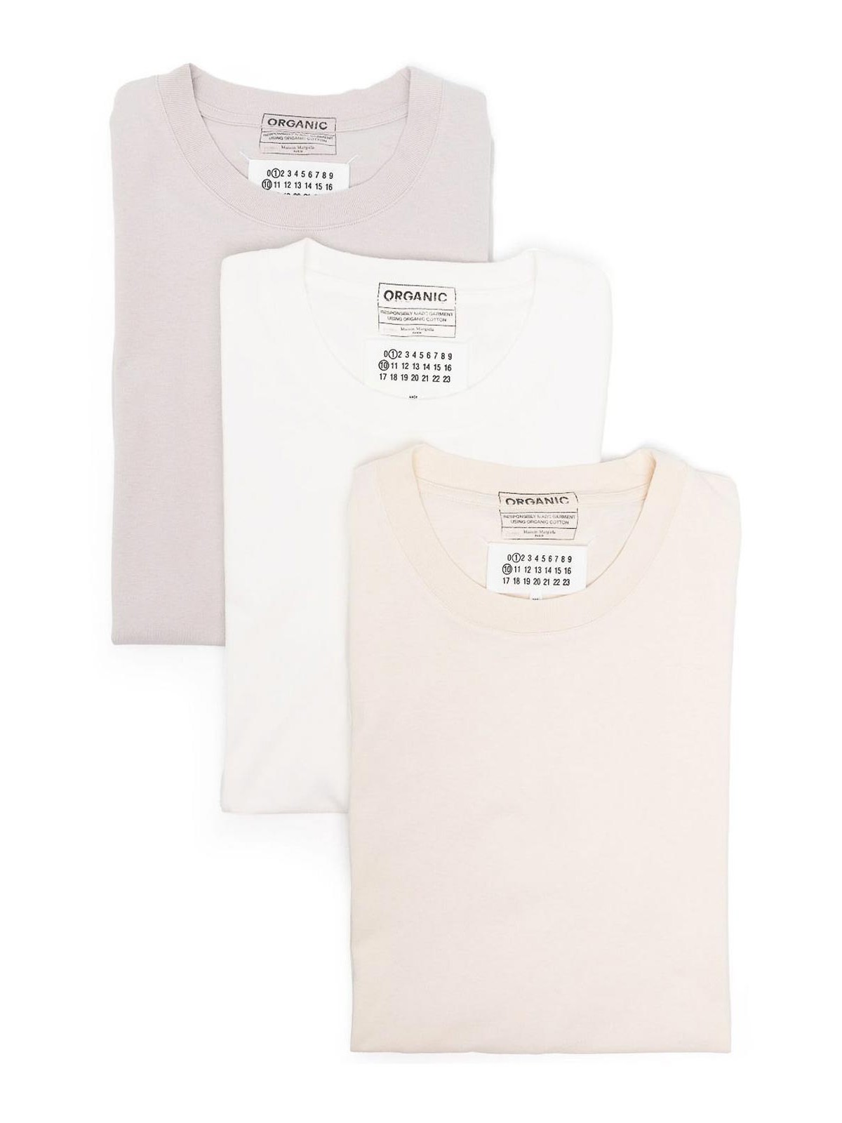 Maison Margiela Pack Of 3 Cotton T-shirts In Multicolour