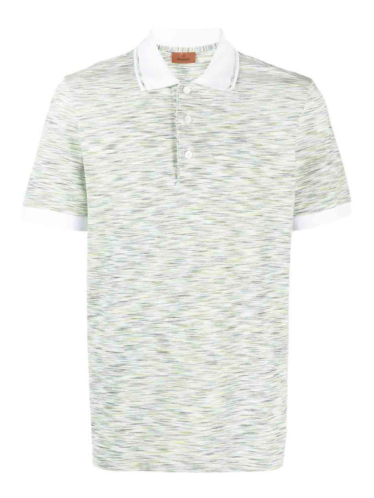 Missoni Tie-dye Print Cotton Polo Shirt In Green