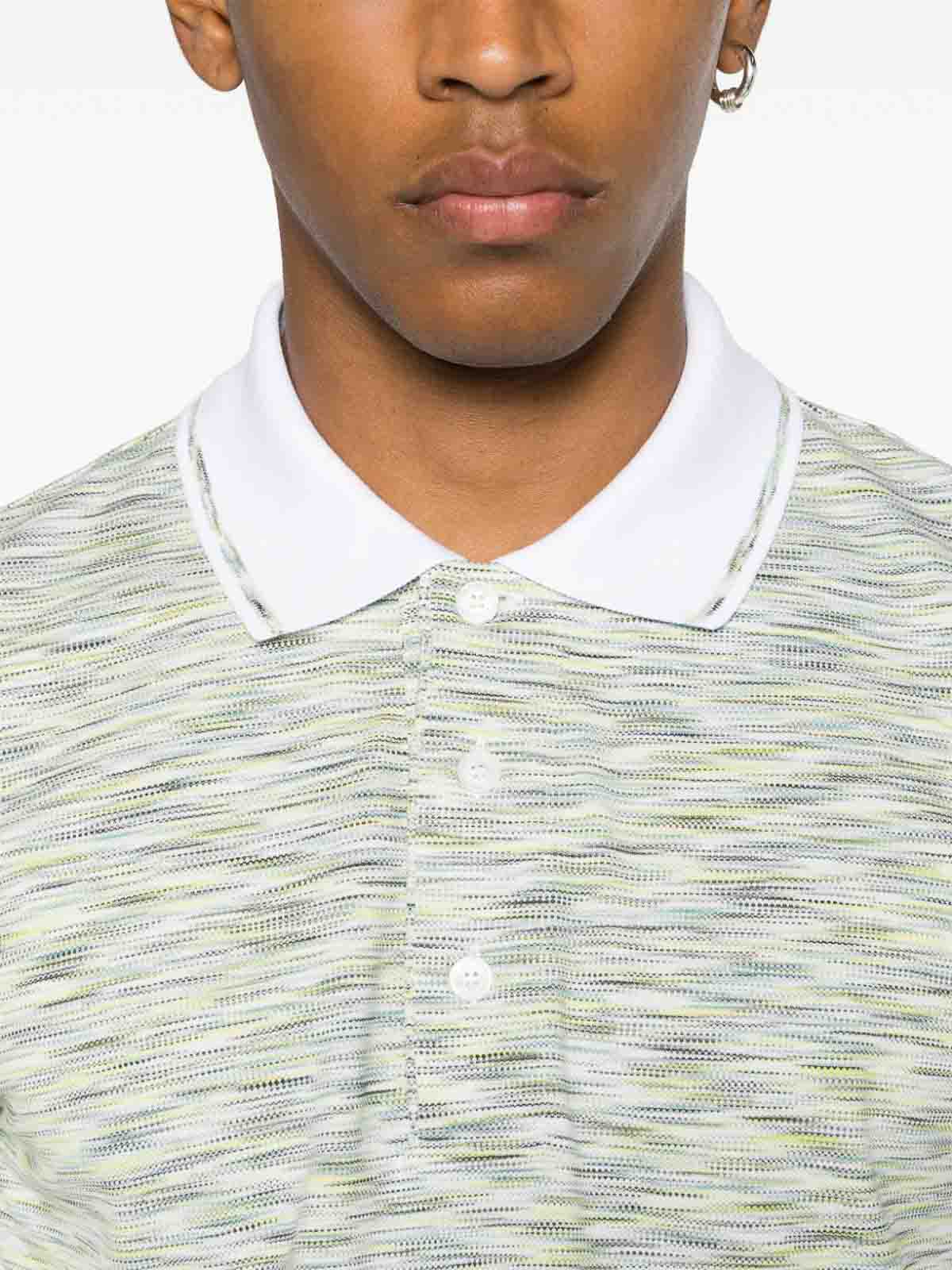 Shop Missoni Tie-dye Print Cotton Polo Shirt In Green