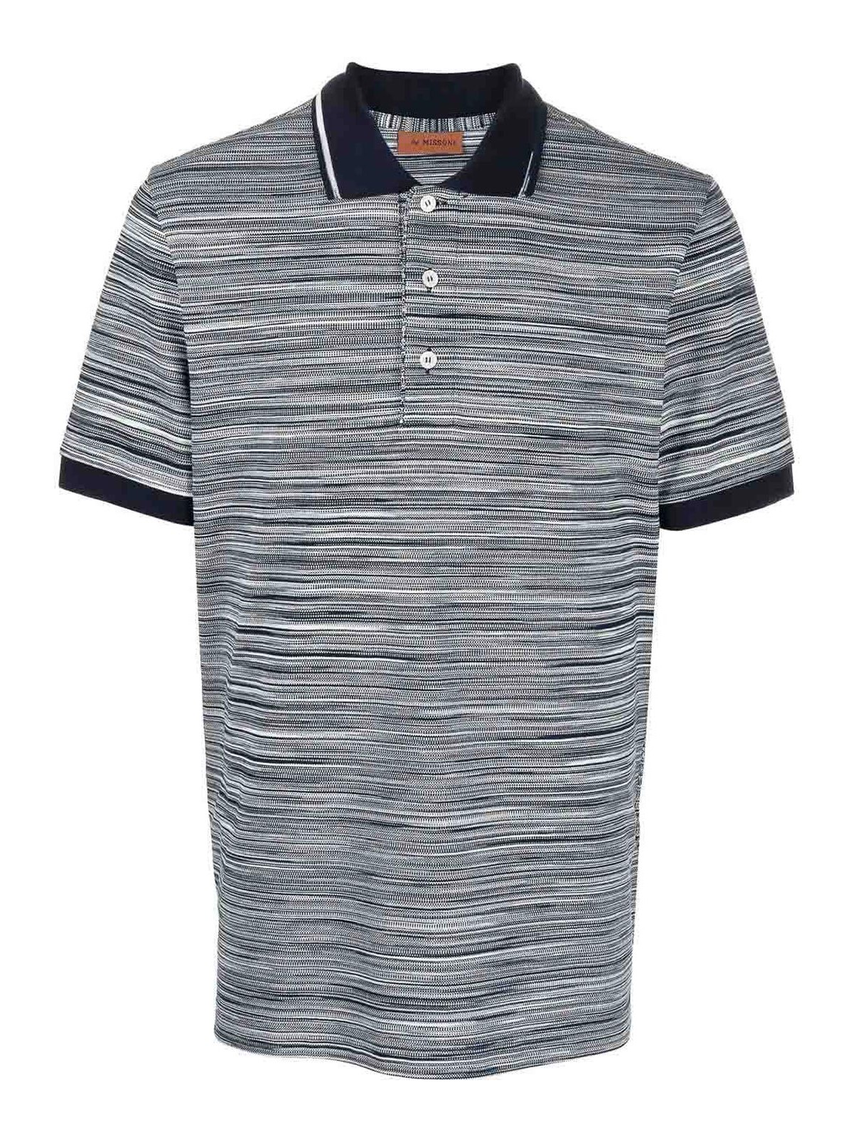 Shop Missoni Tie-dye Print Cotton Polo Shirt In Azul