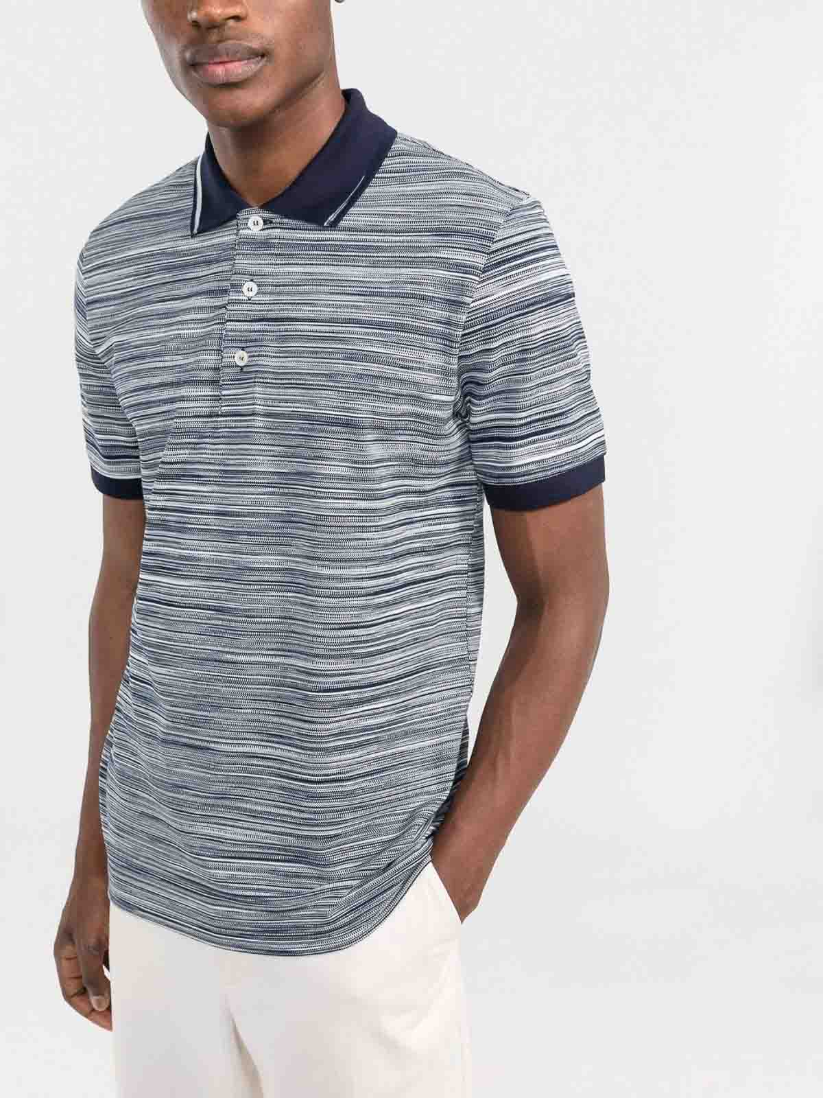 Shop Missoni Tie-dye Print Cotton Polo Shirt In Azul