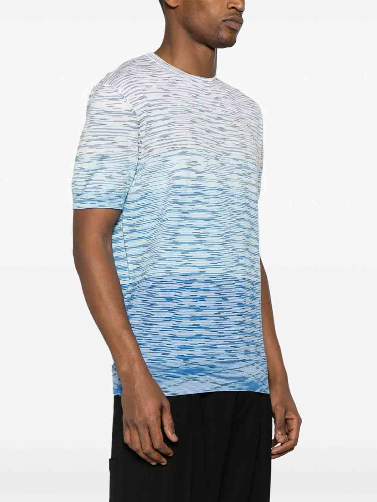 Shop Missoni Tie-dye Print Cotton T-shirt In Blue
