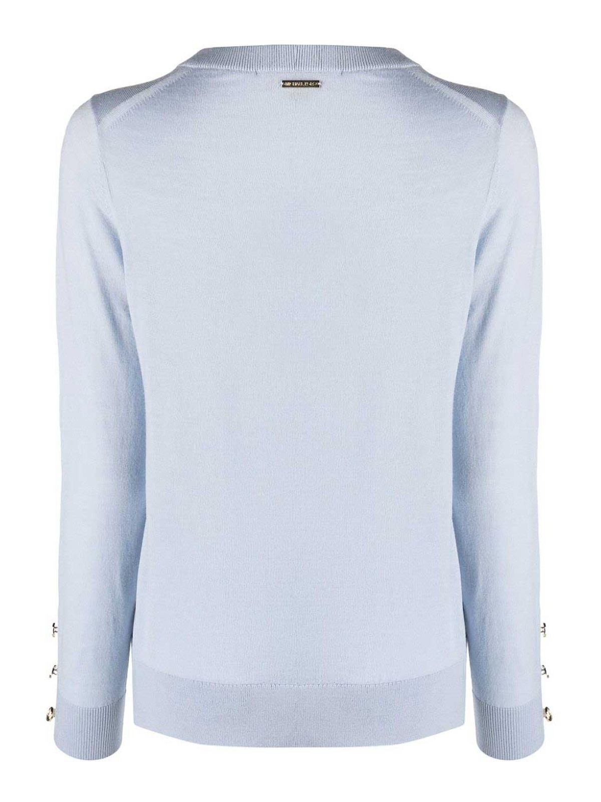 Shop Michael Michael Kors Wool Crewneck Sweater In Blue