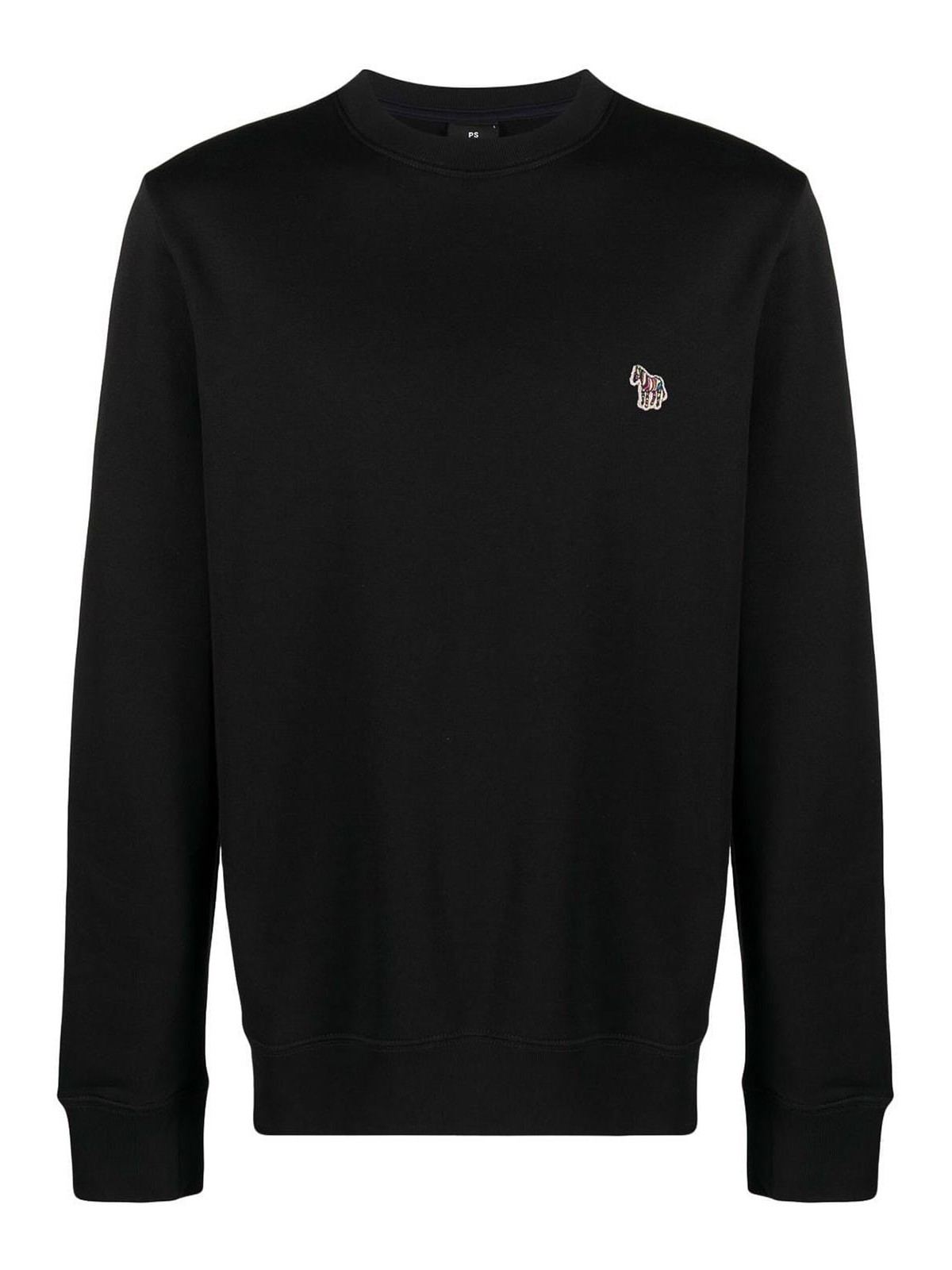 Ps By Paul Smith Zebra Logo Cotton Sweatshirt In Black