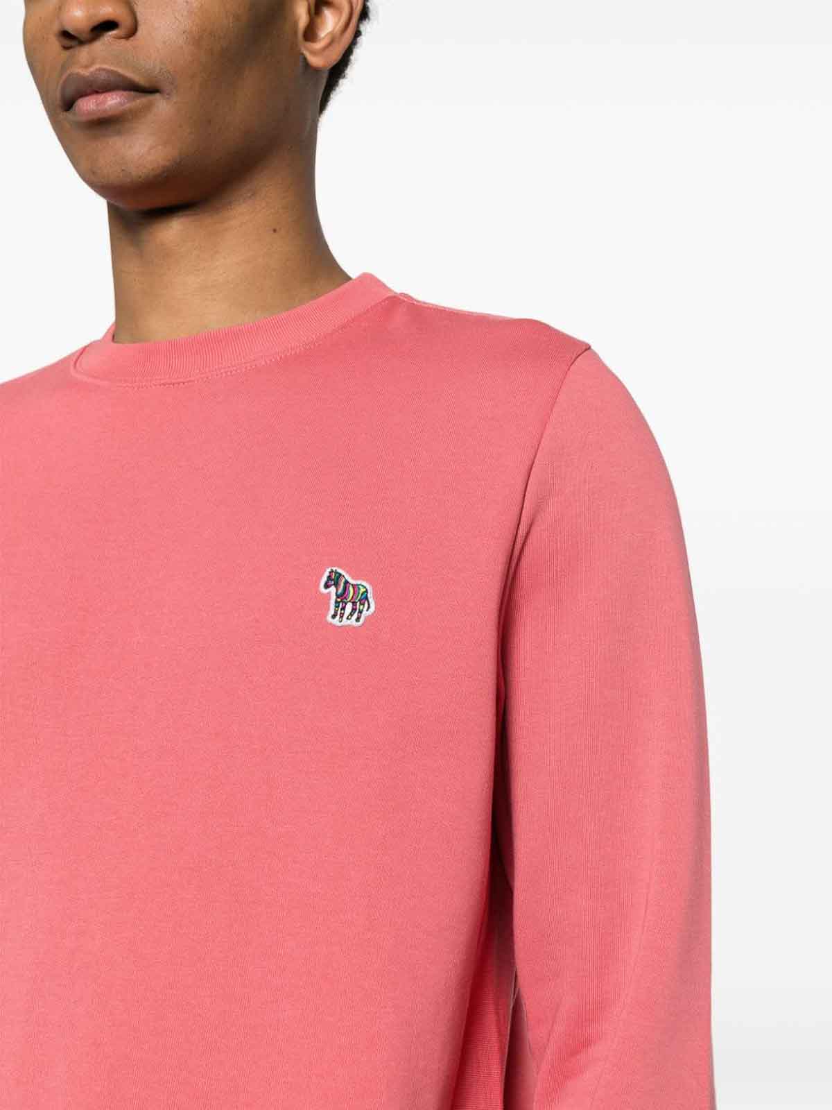Shop Ps By Paul Smith Zebra Logo Cotton Sweatshirt In Nude & Neutrals