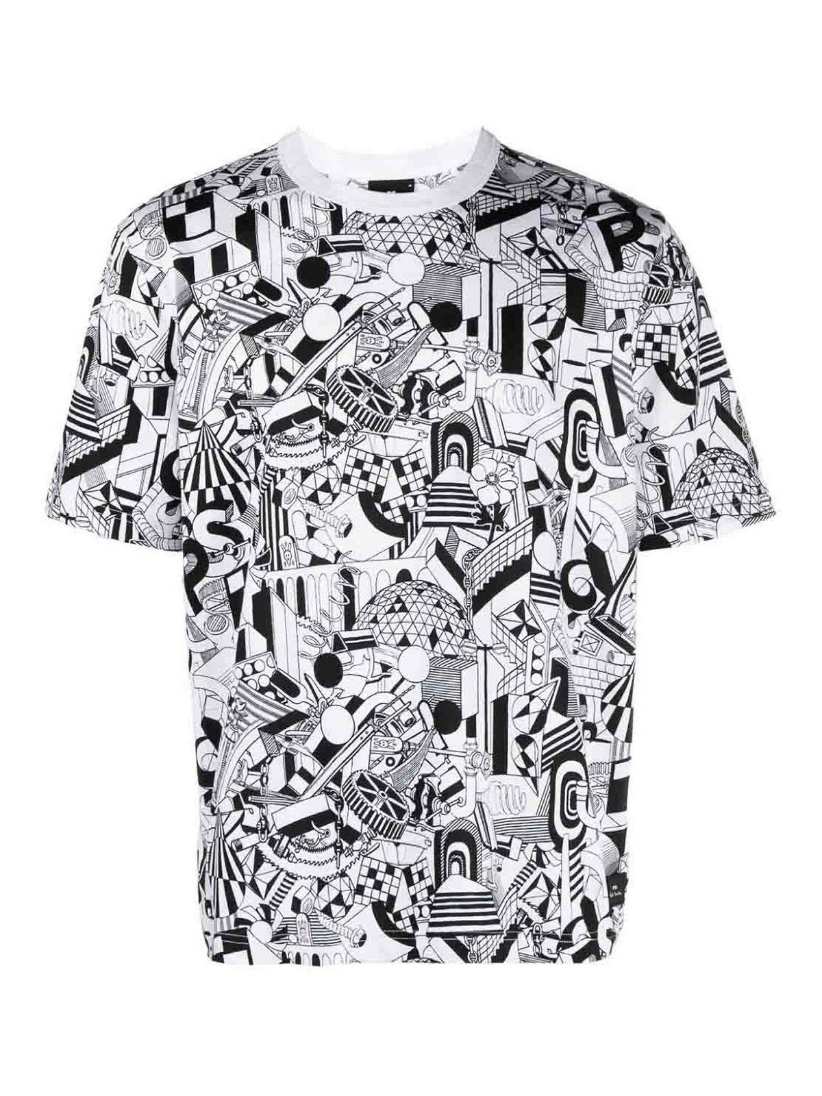 Ps By Paul Smith Printed Cotton T-shirt In White