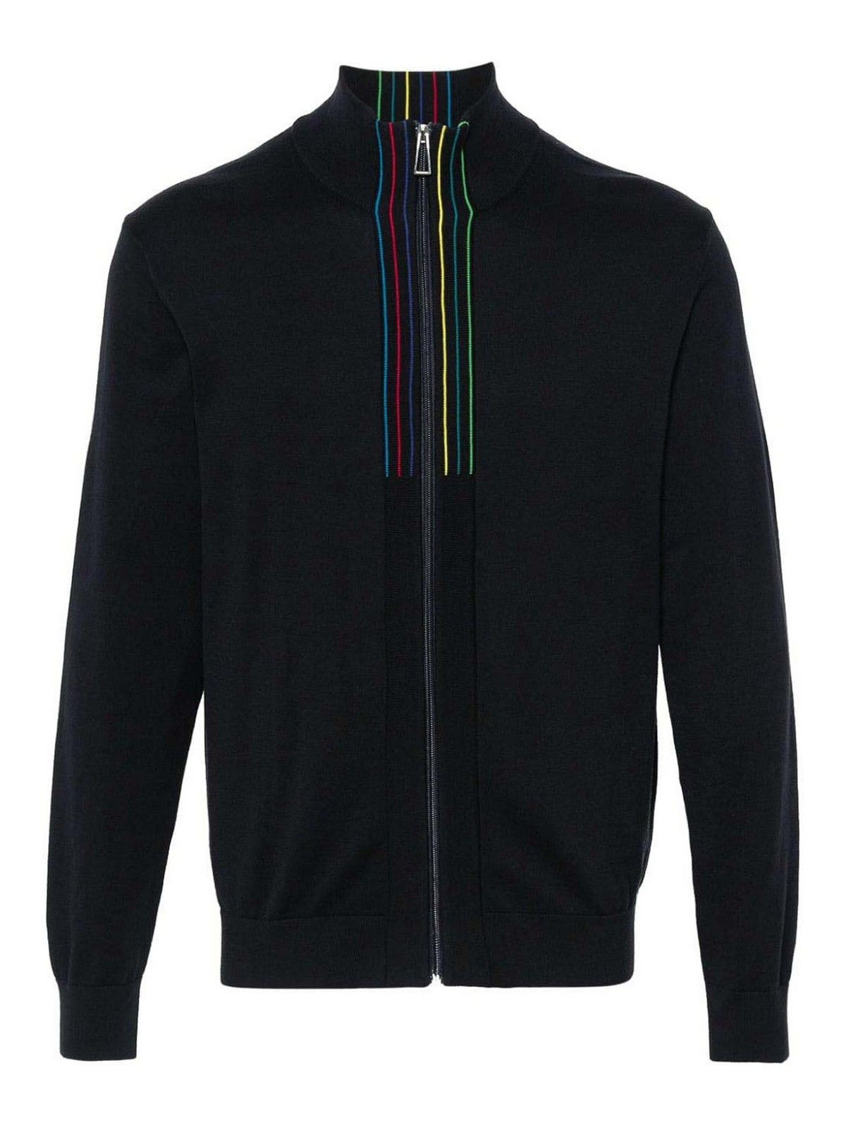 Shop Ps By Paul Smith Sports Stripe Organic Cotton Cardigan In Blue