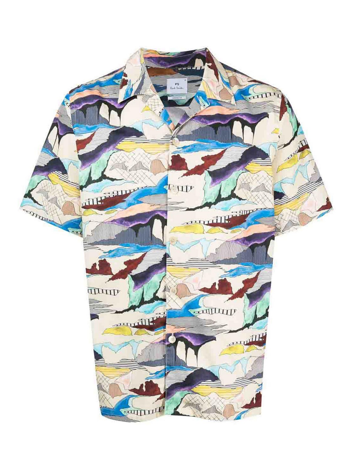 Shop Ps By Paul Smith Printed Casual Shirt In White