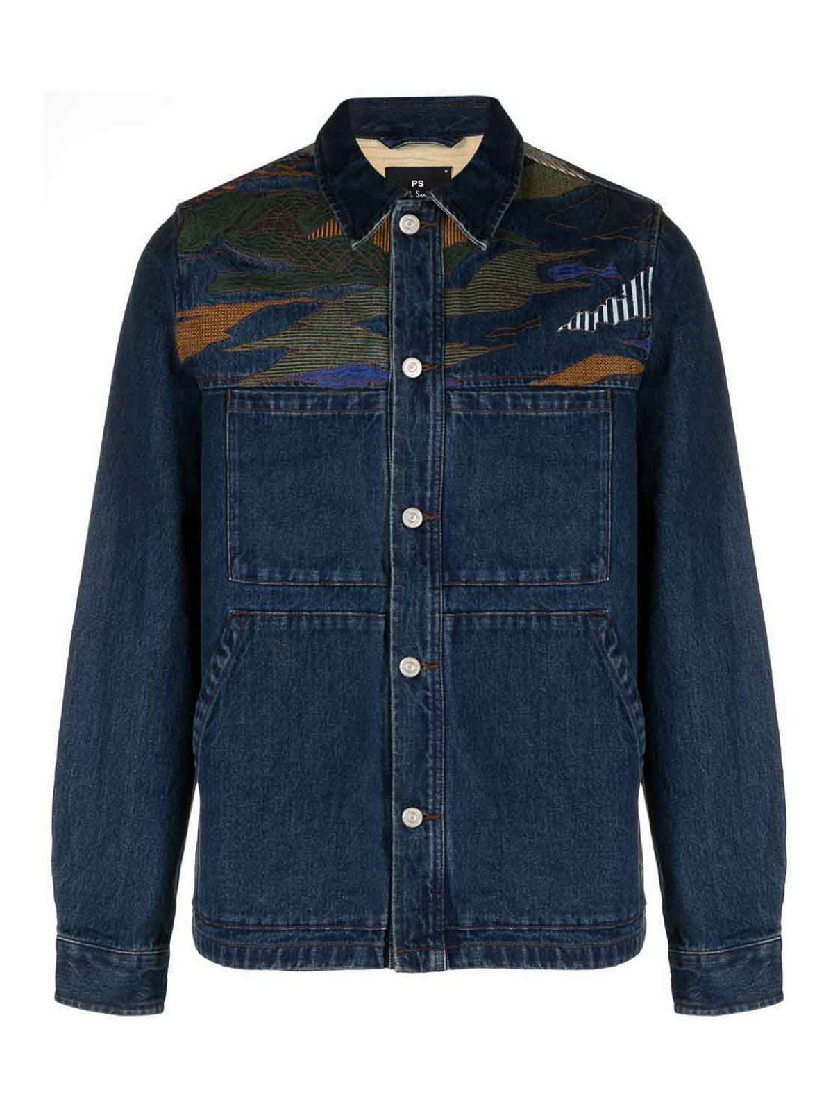 Ps By Paul Smith Printed Denim Jacket In Azul