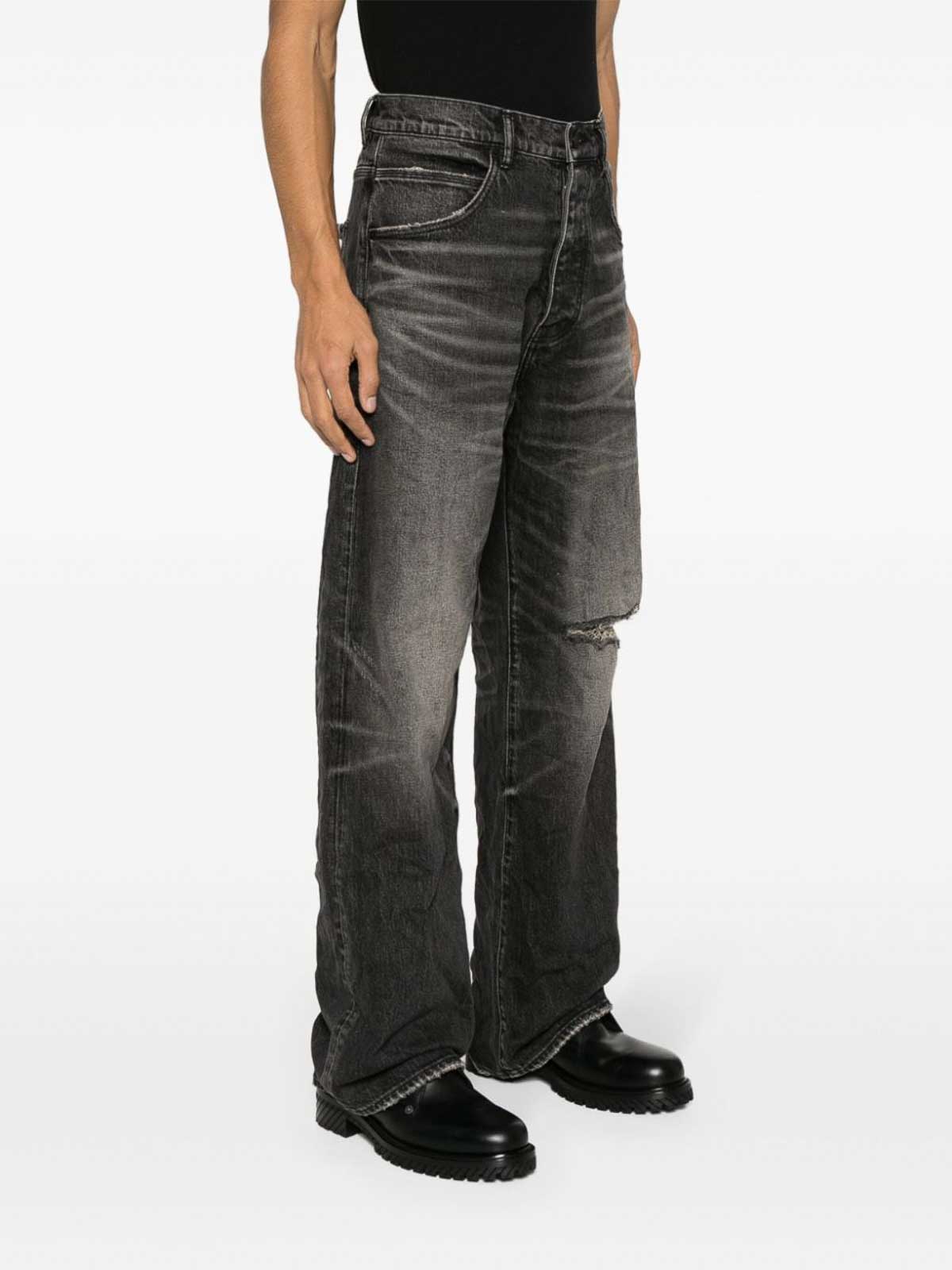 Shop Purple Brand Wide-leg Denim Jeans In Negro