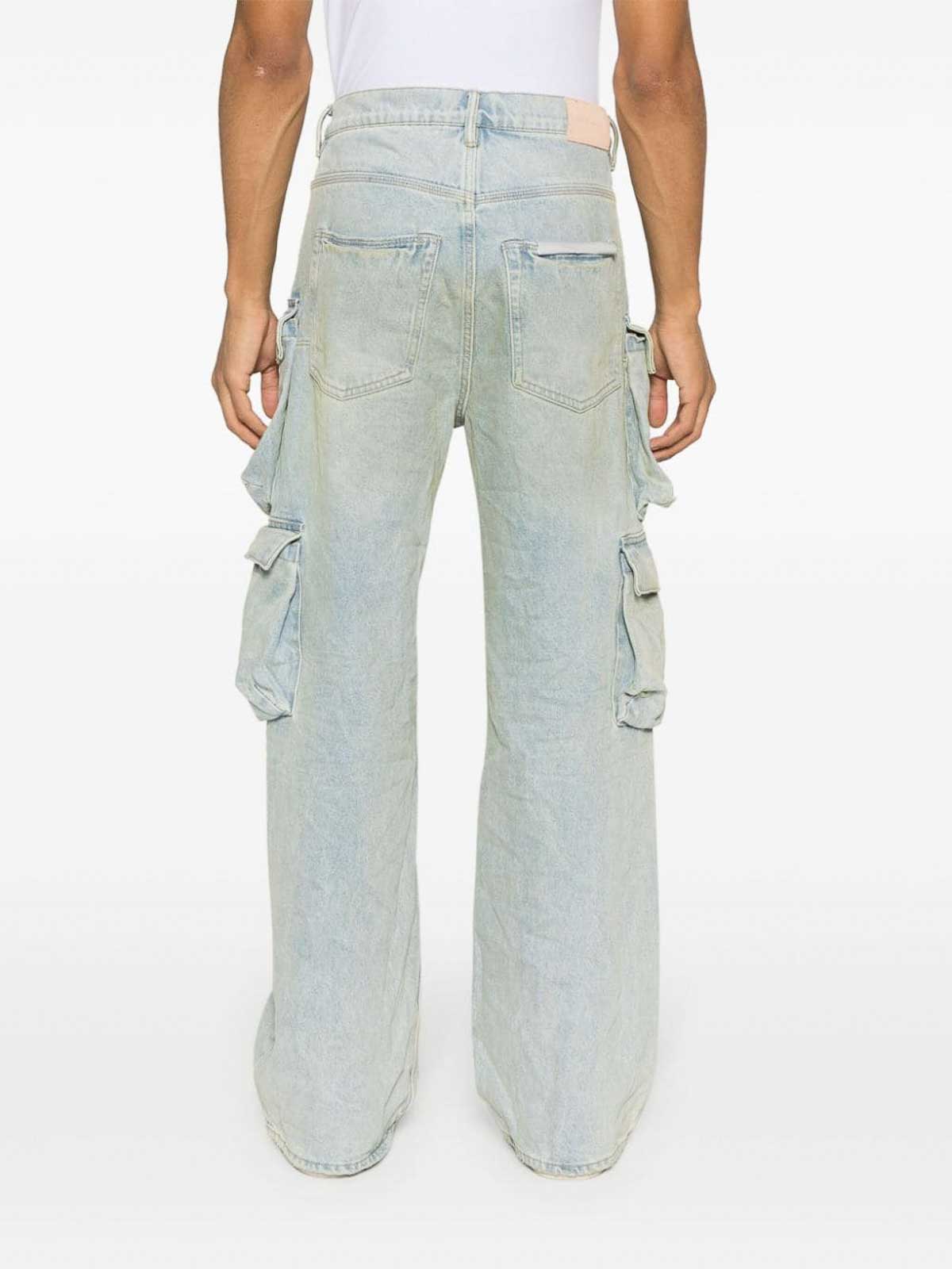 Shop Purple Brand Relaxed Fit Cargo Jeans In Azul
