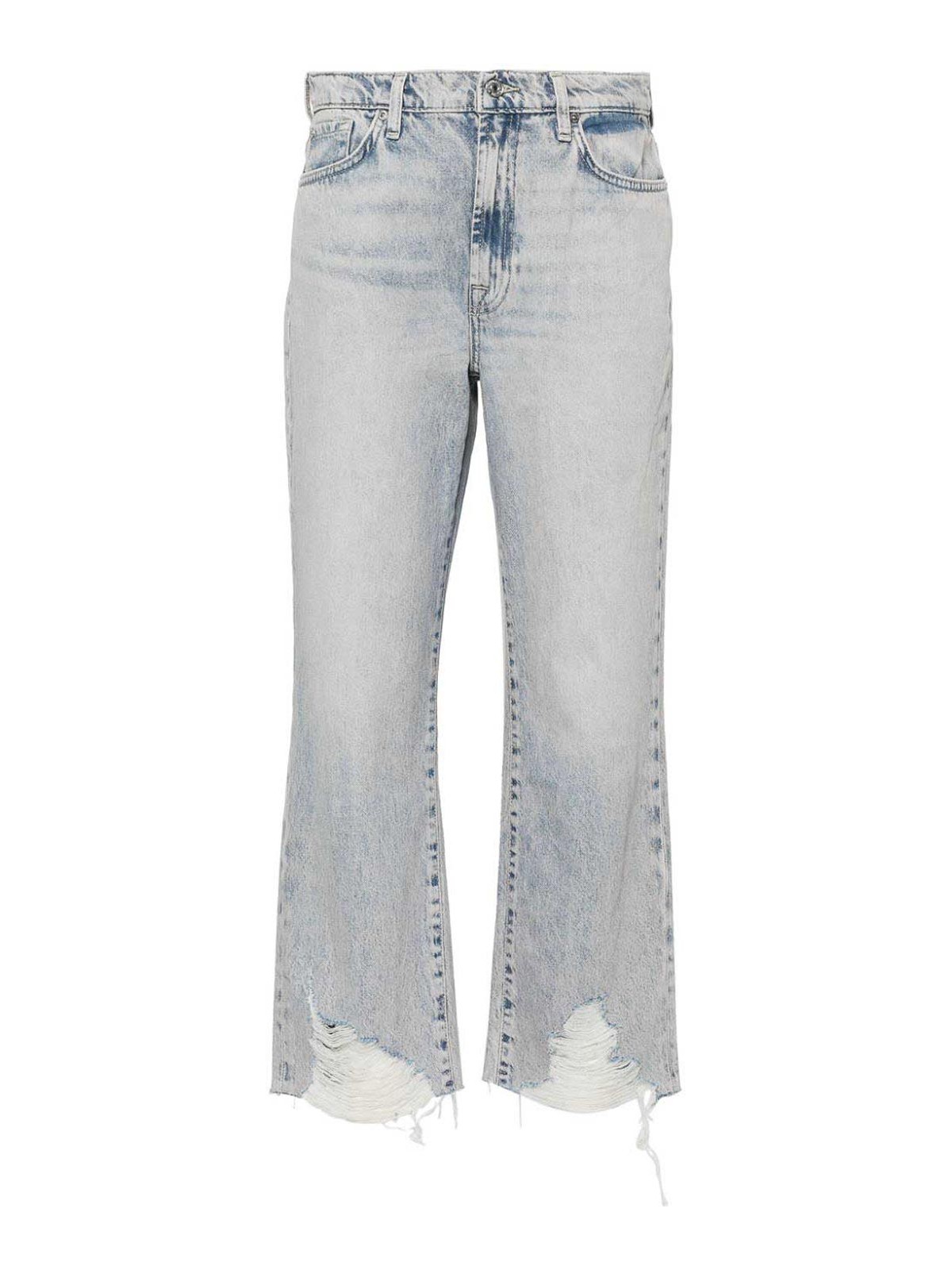 Shop Seven Logan Cropped Denim Jeans In Blue