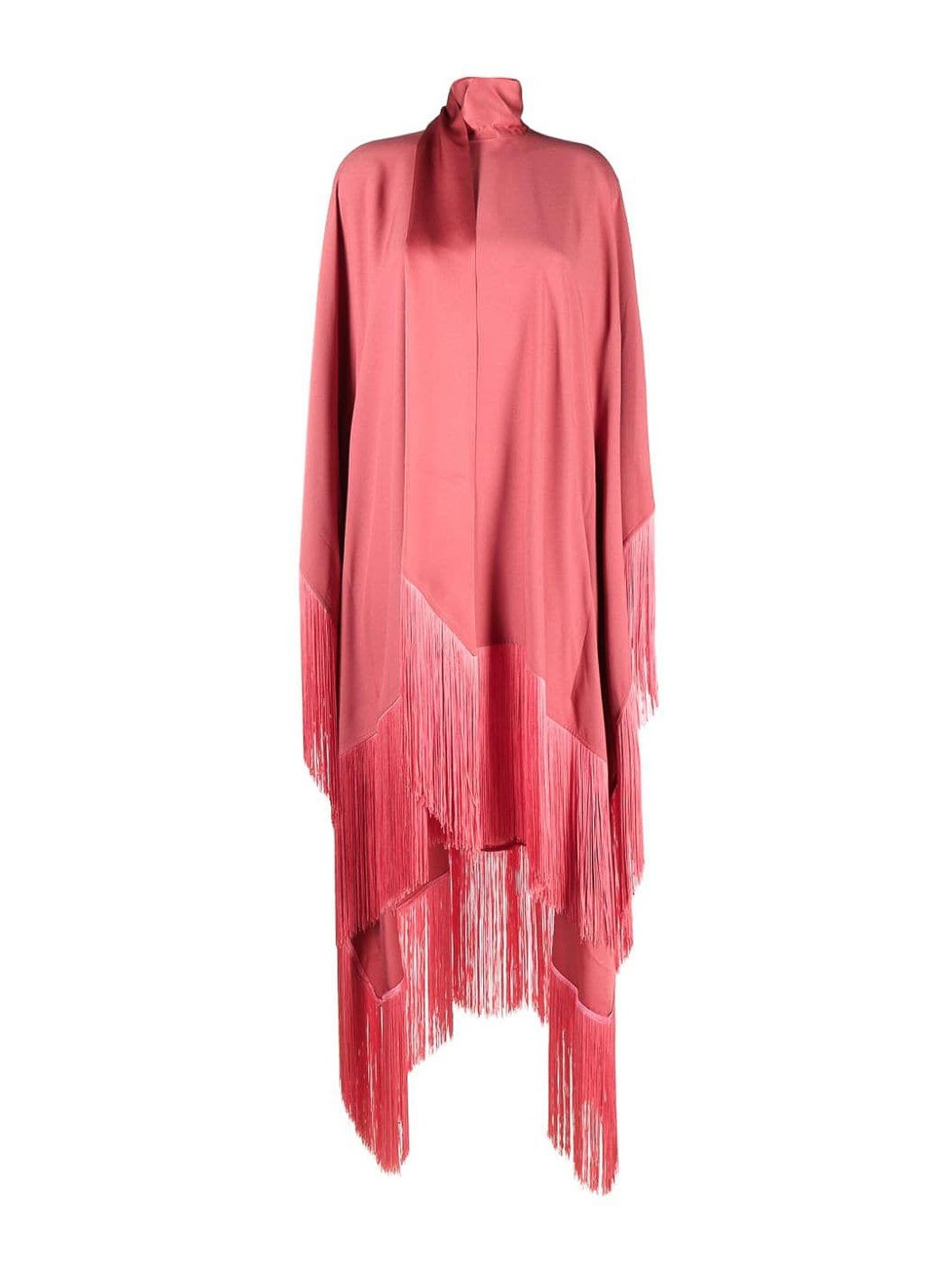 Shop Taller Marmo Mrs Ross Fringed Crepe Kaftan In Nude & Neutrals