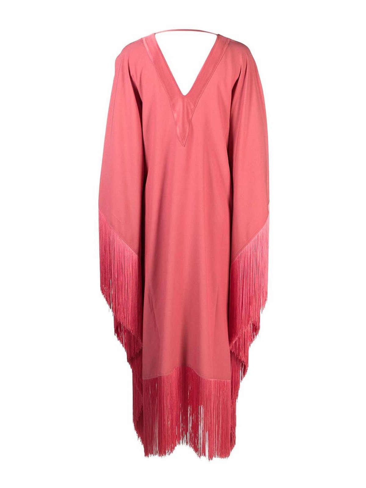 Shop Taller Marmo Very Ross Fringed Crepe Kaftan In Nude & Neutrals