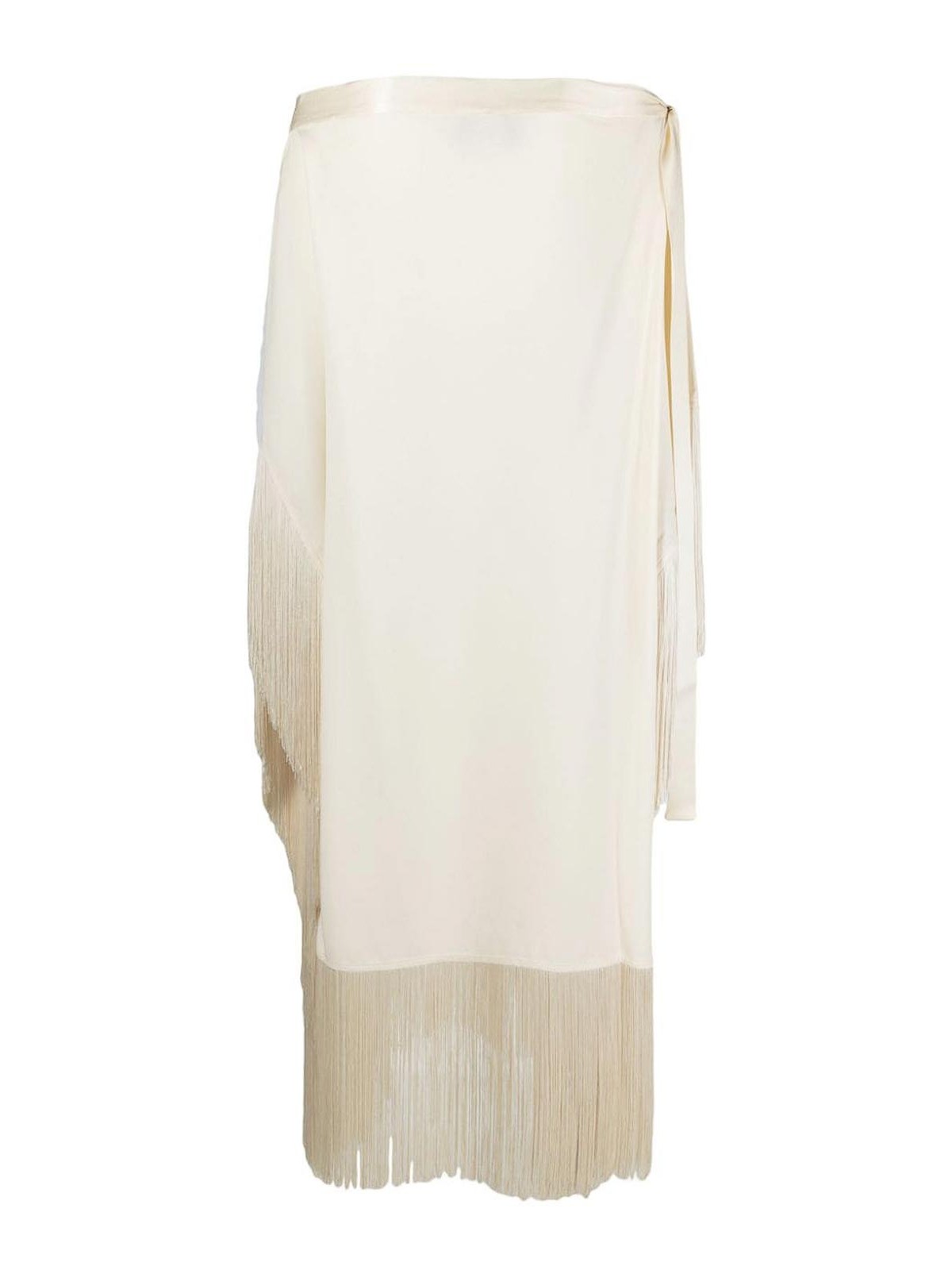 Shop Taller Marmo Aarons Fringed Crepe Caftan In White