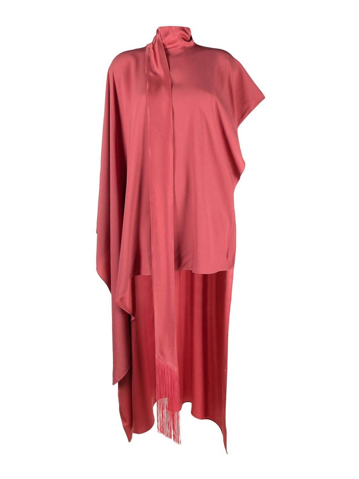 Shop Taller Marmo California Fringed Crepe Caftan In Color Carne Y Neutral