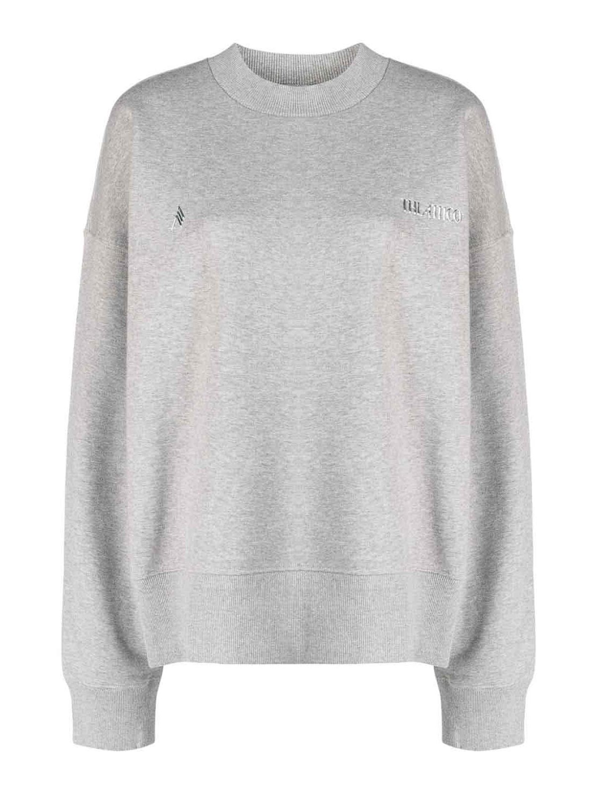 Shop Attico Cotton Sweatshirt In Grey