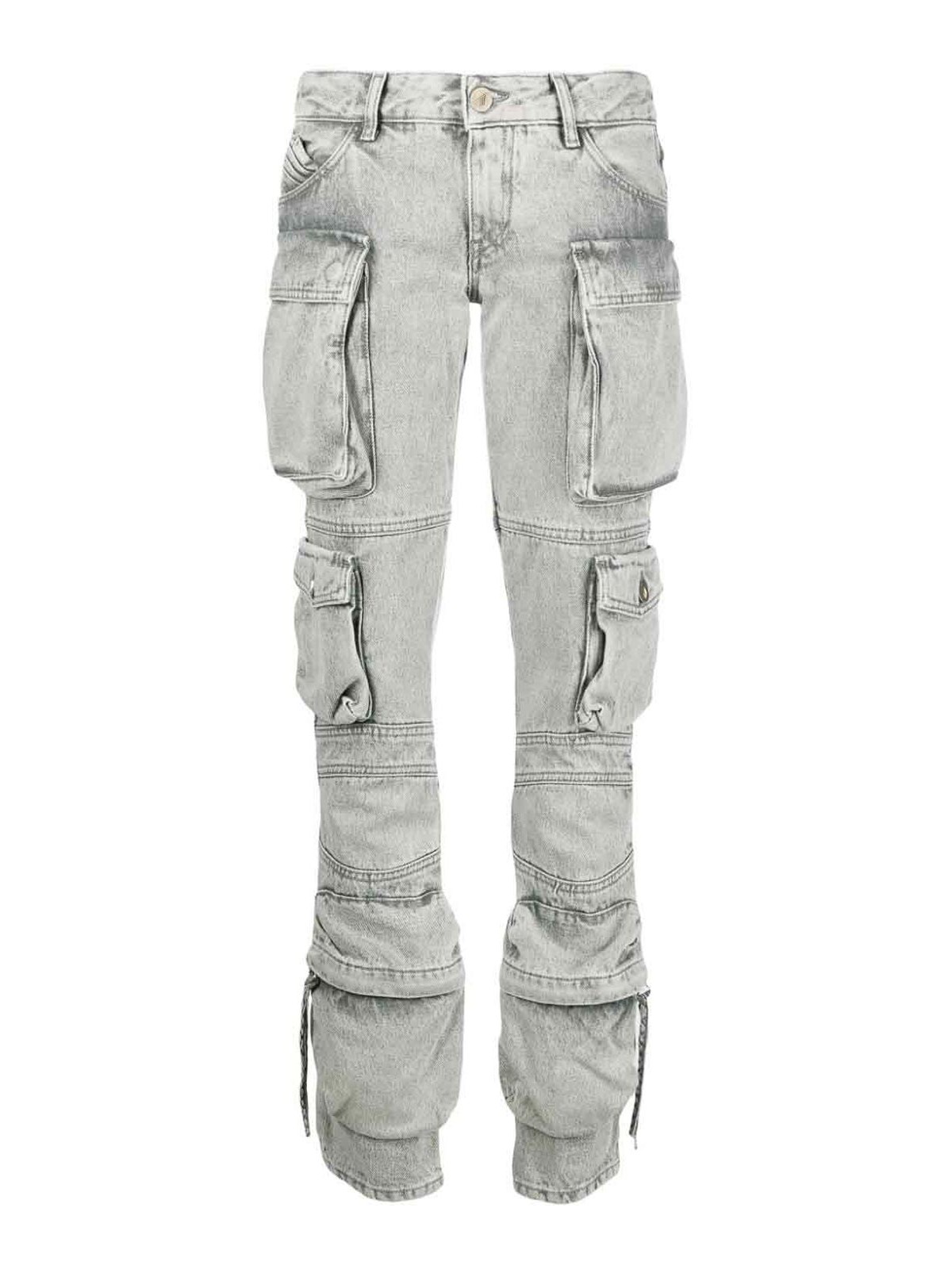 Shop Attico Jeans Boot-cut - Gris In Grey