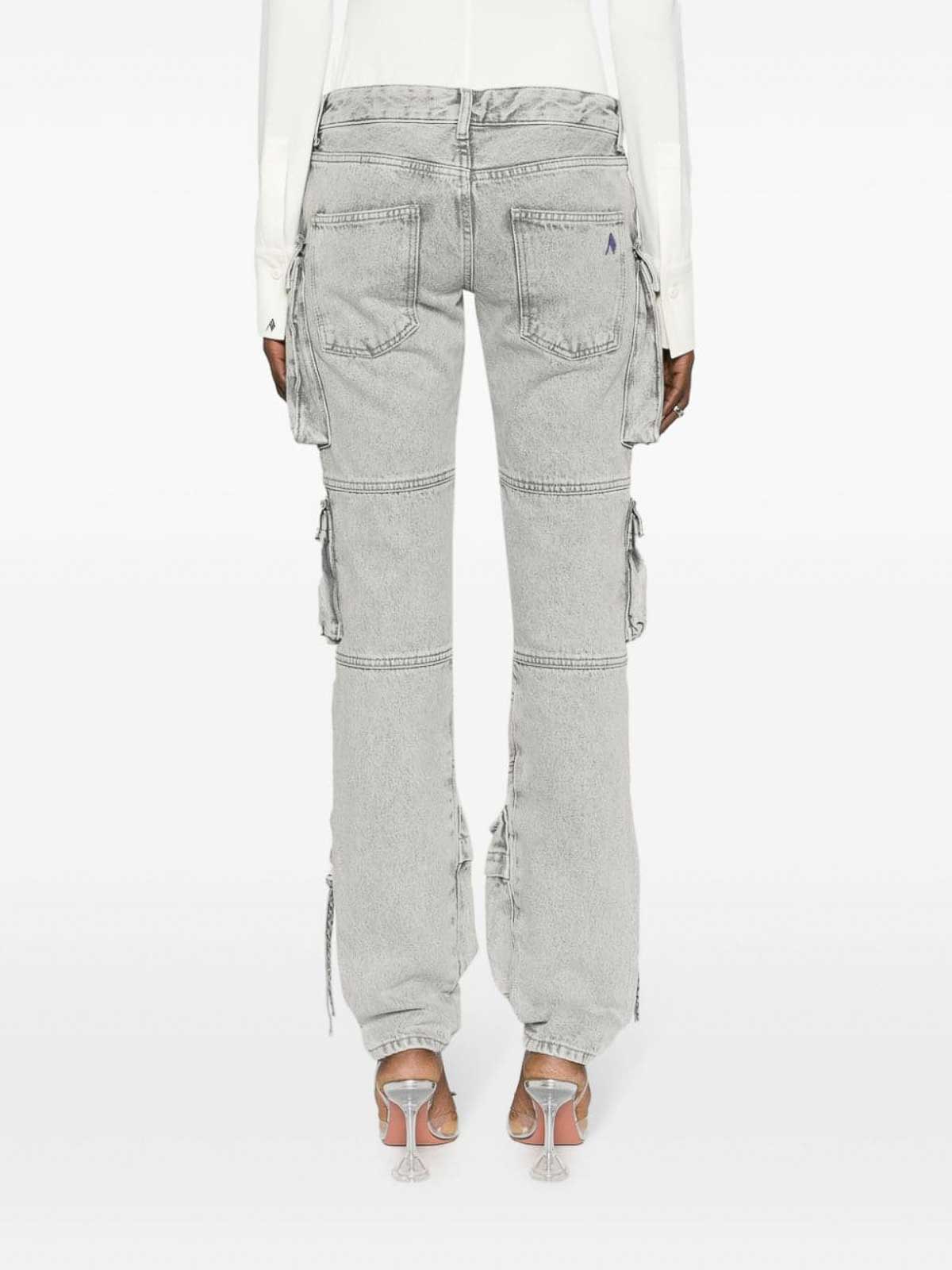 Shop Attico Jeans Boot-cut - Gris In Grey