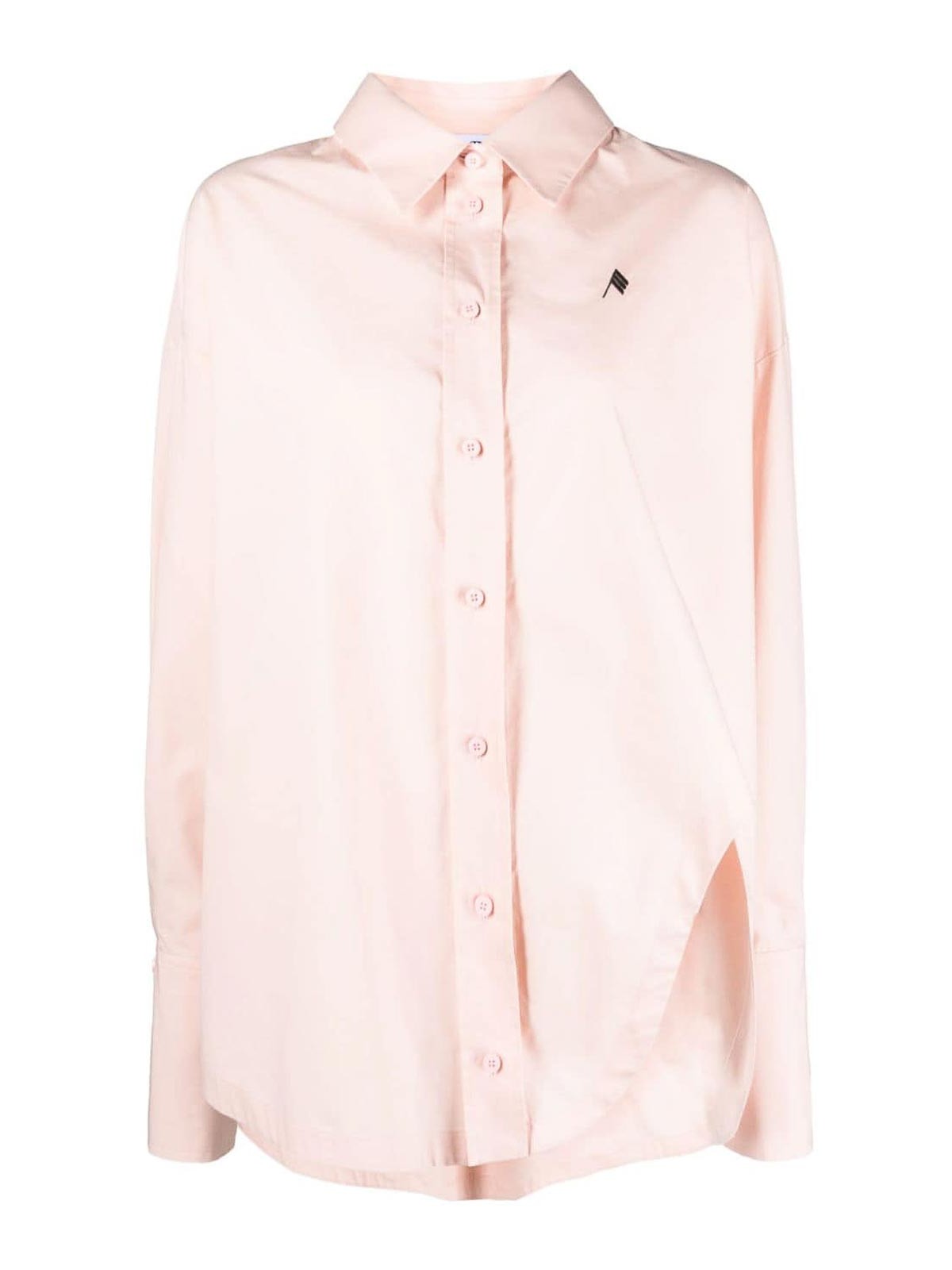 Shop Attico Diana Parachute Canvas Shirt In Light Pink