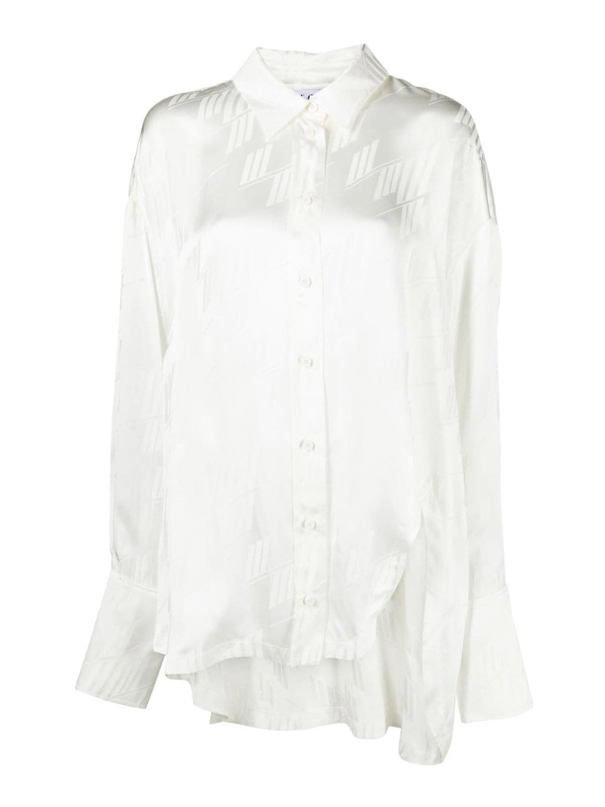 Shop Attico Diana Asymmetric Shirt In White