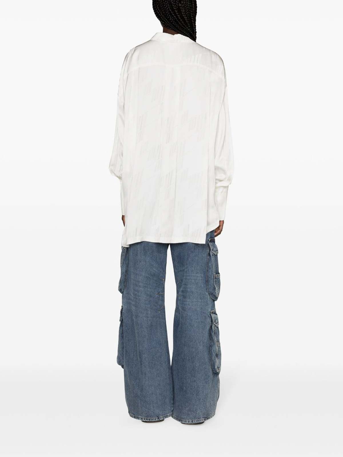 Shop Attico Diana Asymmetric Shirt In White