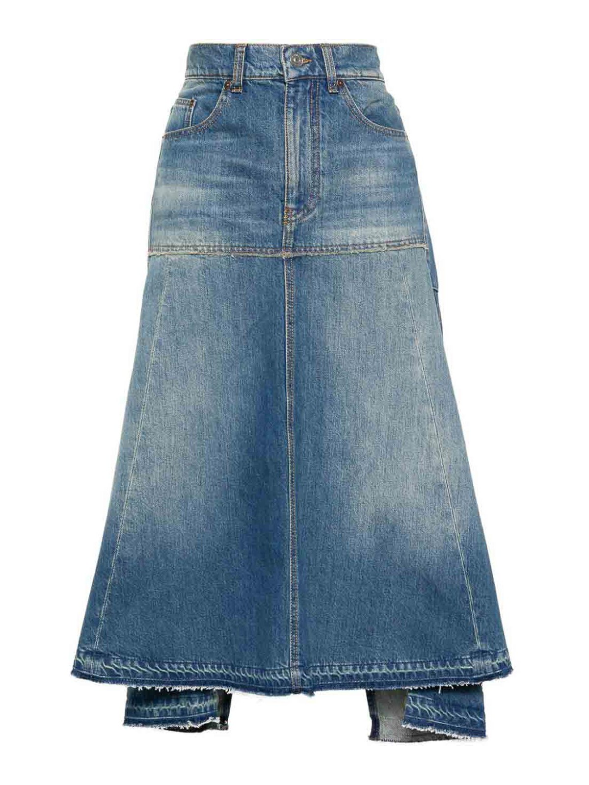 Victoria Beckham Flared denim maxi skirt | 1124DSK005215BVINTAGE